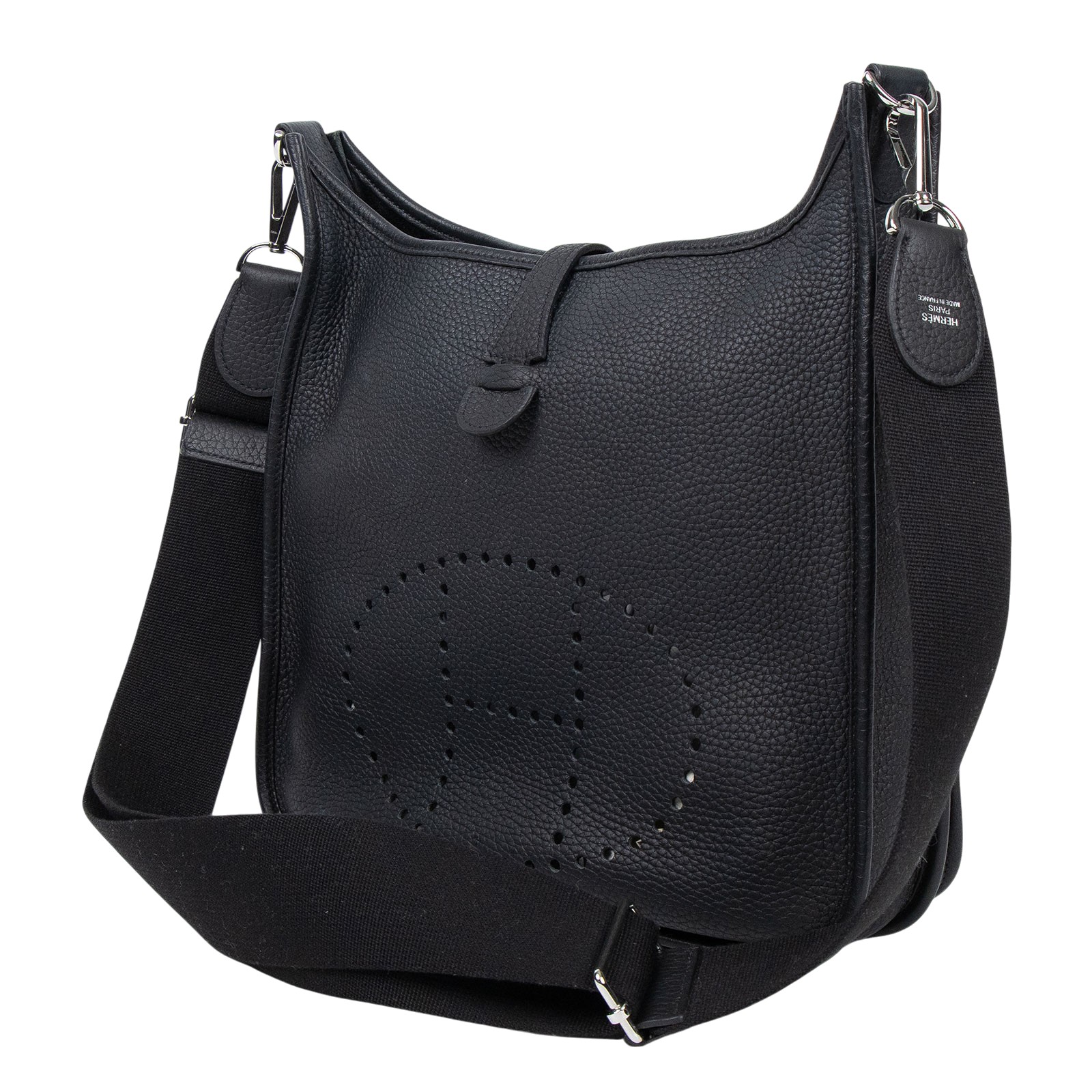 愛馬仕 Hermes Evelyne Bag 伊芙琳包 29 馬蹄型 EV29 U刻 黑EVELYNE29 防塵袋/背帶