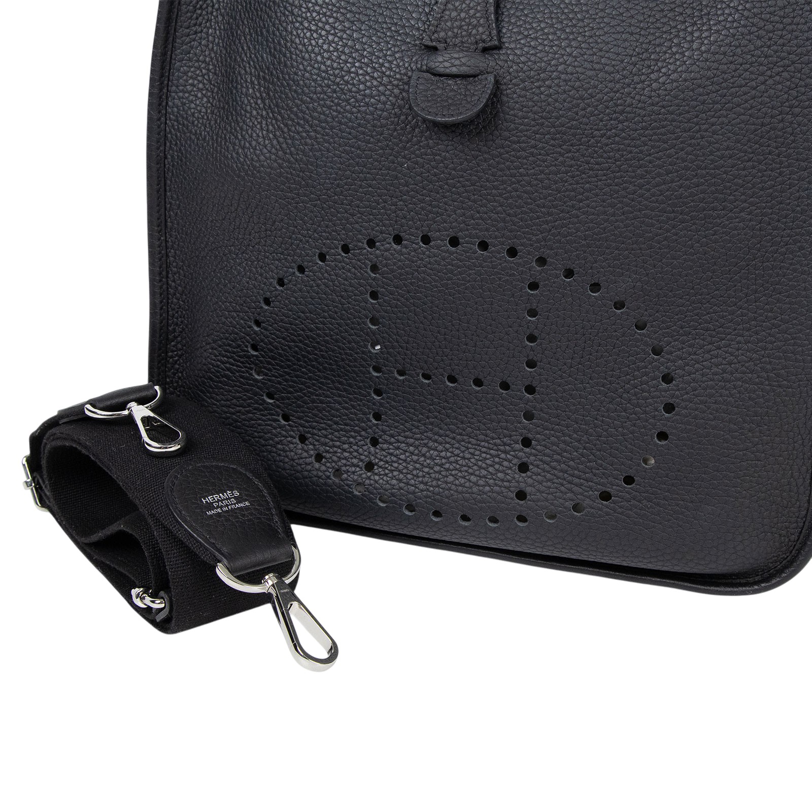 愛馬仕 Hermes Evelyne Bag 伊芙琳包 29 馬蹄型 EV29 U刻 黑EVELYNE29 防塵袋/背帶