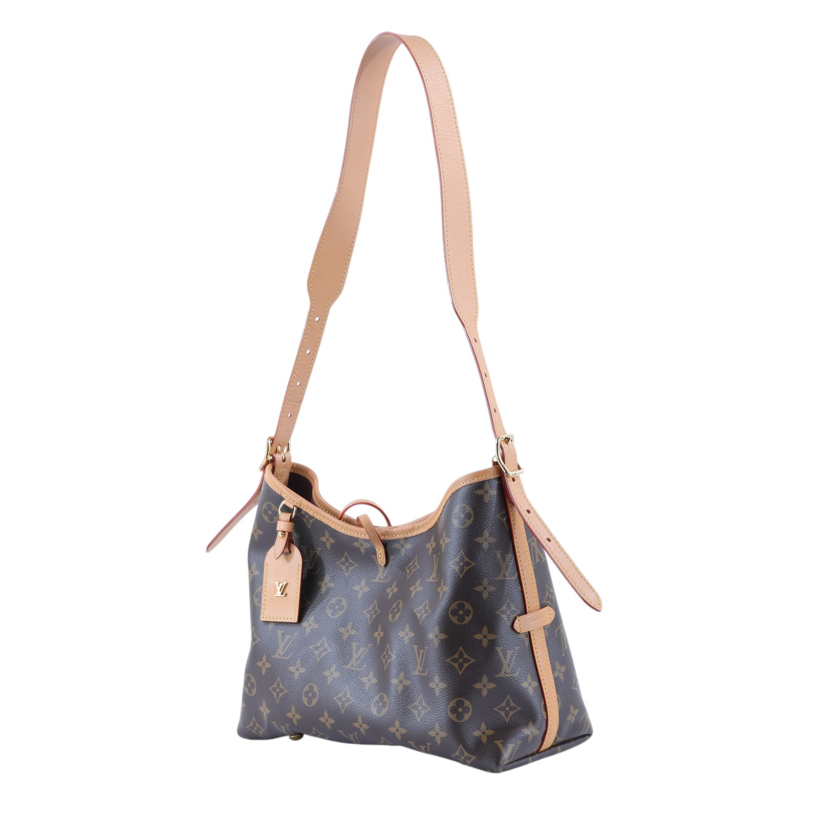 路易威登 LOUIS VUITTON CarryAll PM 原花 肩背包 M46203 晶片款 棕原花CarryAll PM 防塵袋/內袋