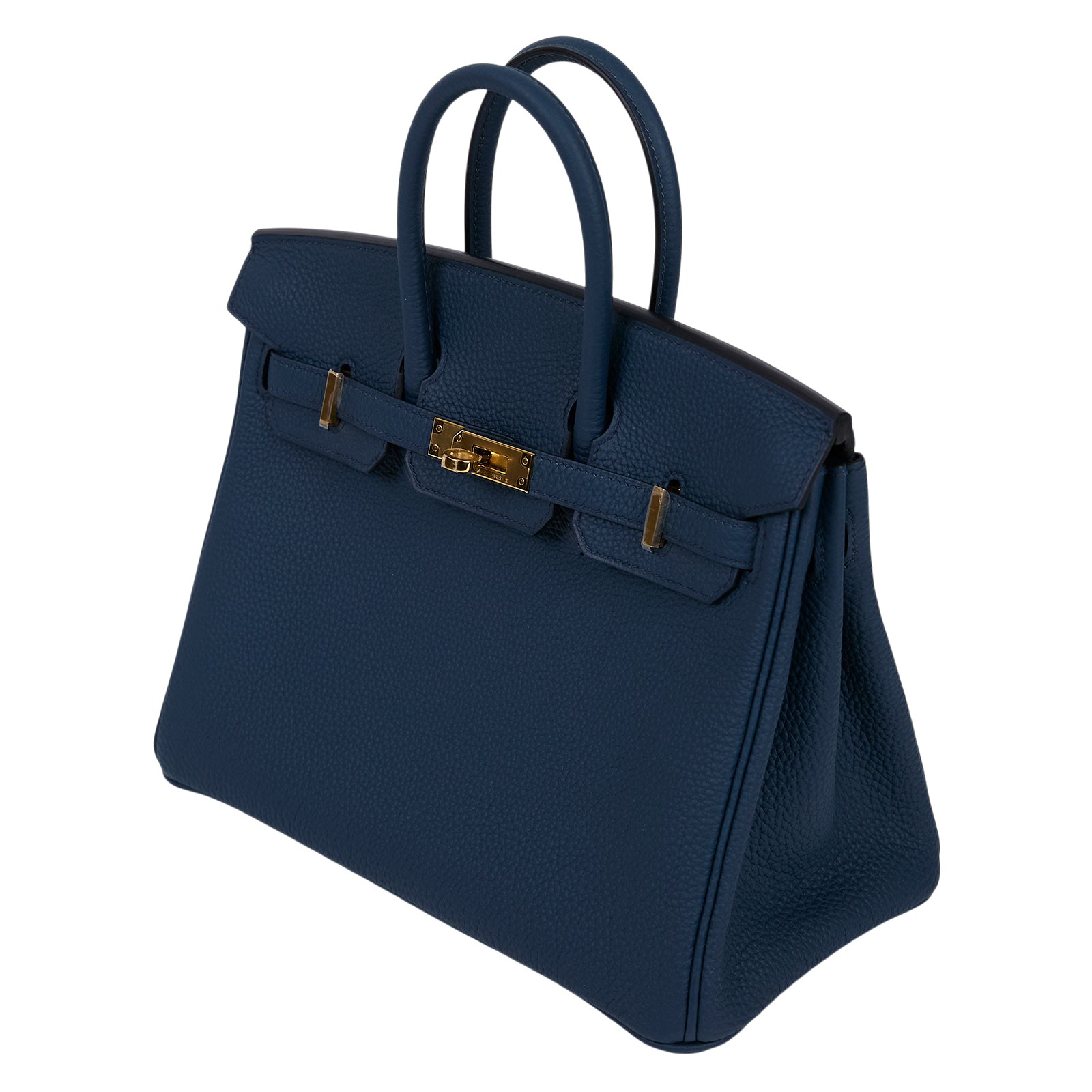 愛馬仕 Hermes Birkin Bag 柏金包 25 Togo 金色五金 普魯士藍 H041344CC7P /W刻  原廠盒子/防塵袋/鎖組