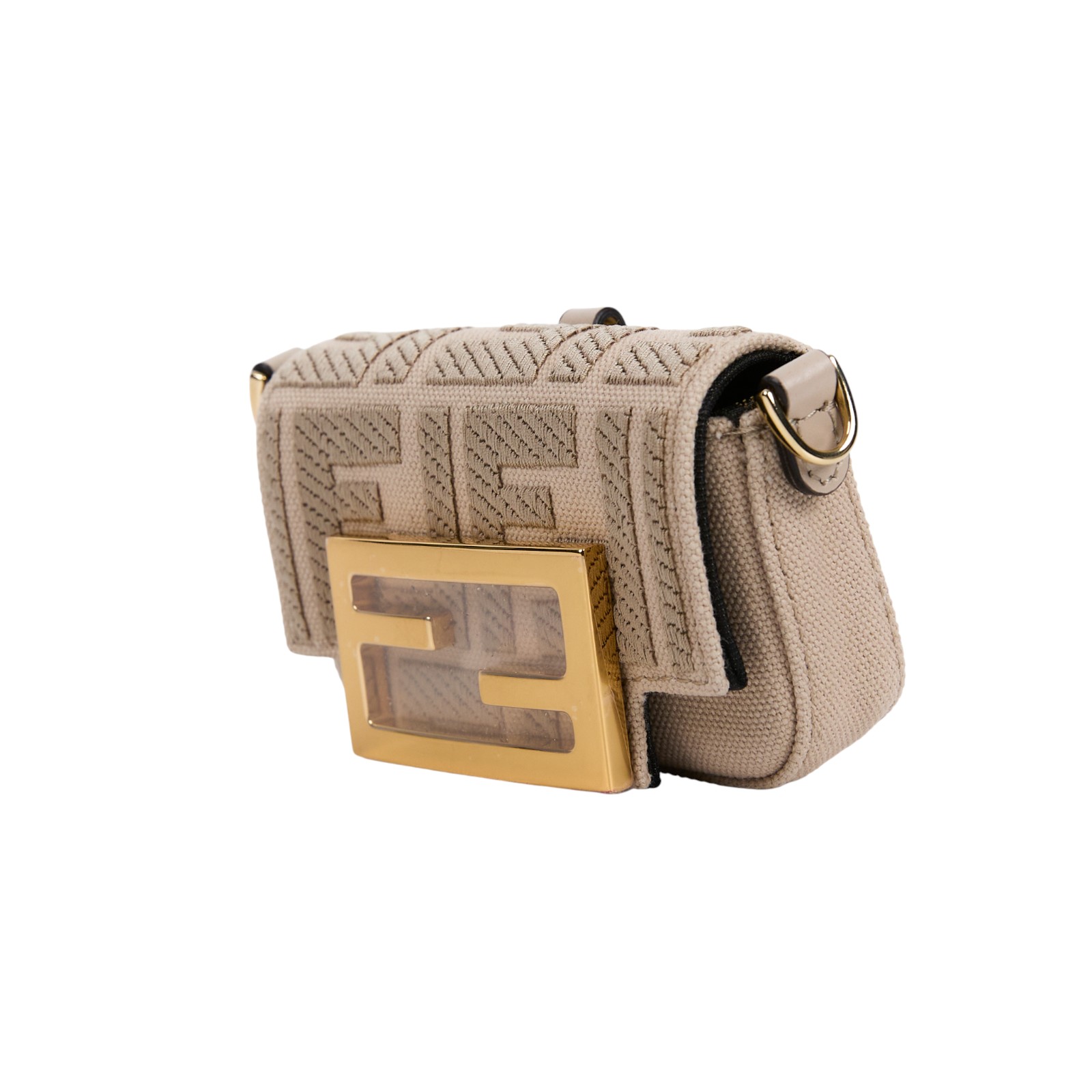 芬迪 FENDI FF Logo Nano Baguette 包款吊飾 7AS045A9P6 奶茶帆布NANO BAGUETTE 無附屬品