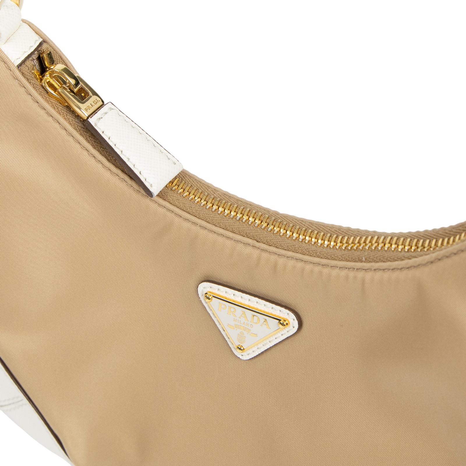 普拉達 PRADA Re-Edition 2005 Re-Nylon 手袋 1BH204_R064 奶茶機器人三合一 防塵袋/機器人吊飾/背帶