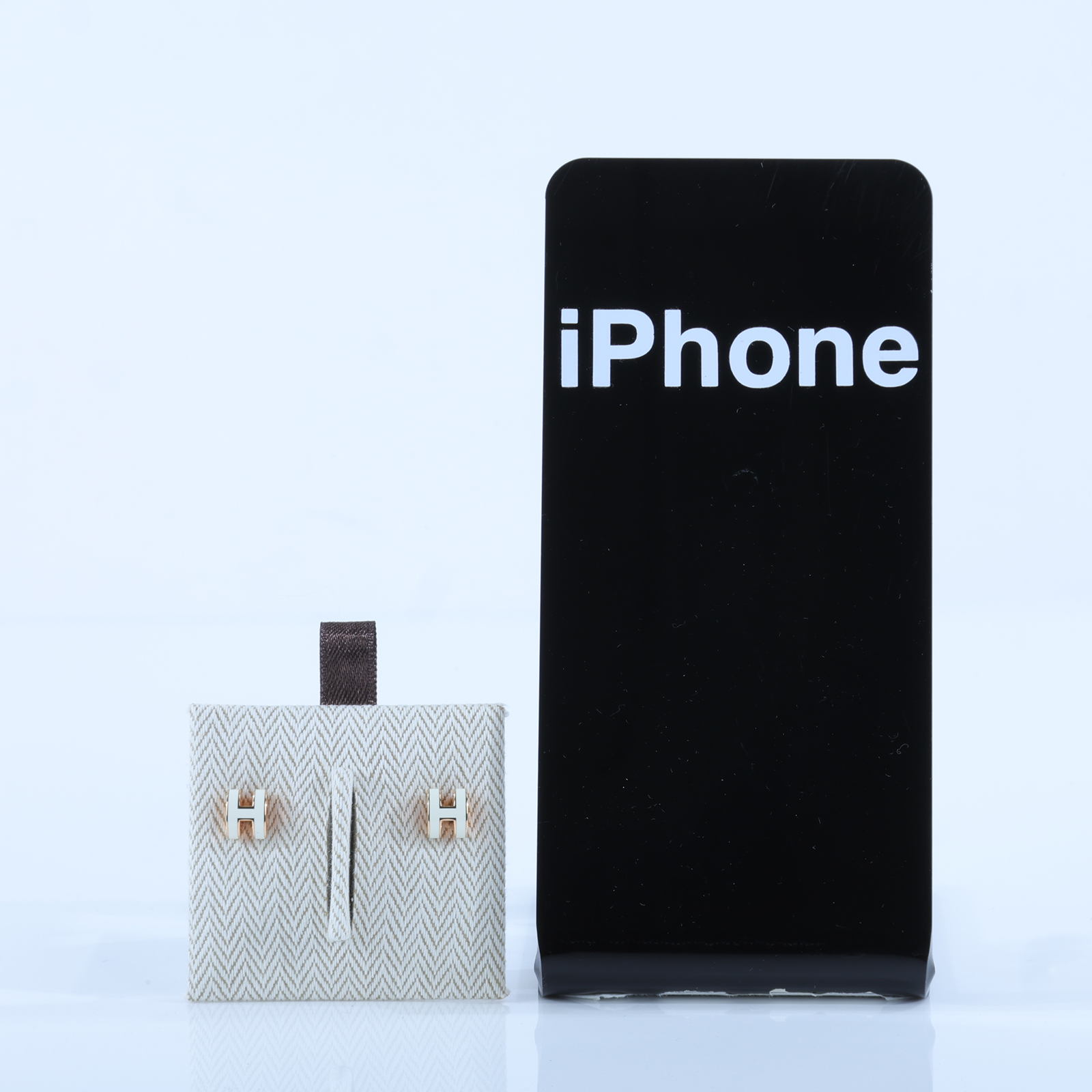 愛馬仕 Hermes Mini Pop H 耳釘 白色 H608002FO49 /ST0264 白/玫金POP耳環 MINI 原廠盒子/購買證明/防塵袋