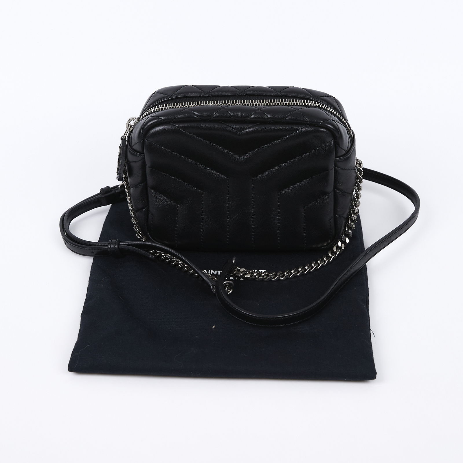 聖羅蘭 YSL SAINT LAURENT Loulou Bowling Mini 肩背包 457588 黑LOULOU BOWLING 防塵袋