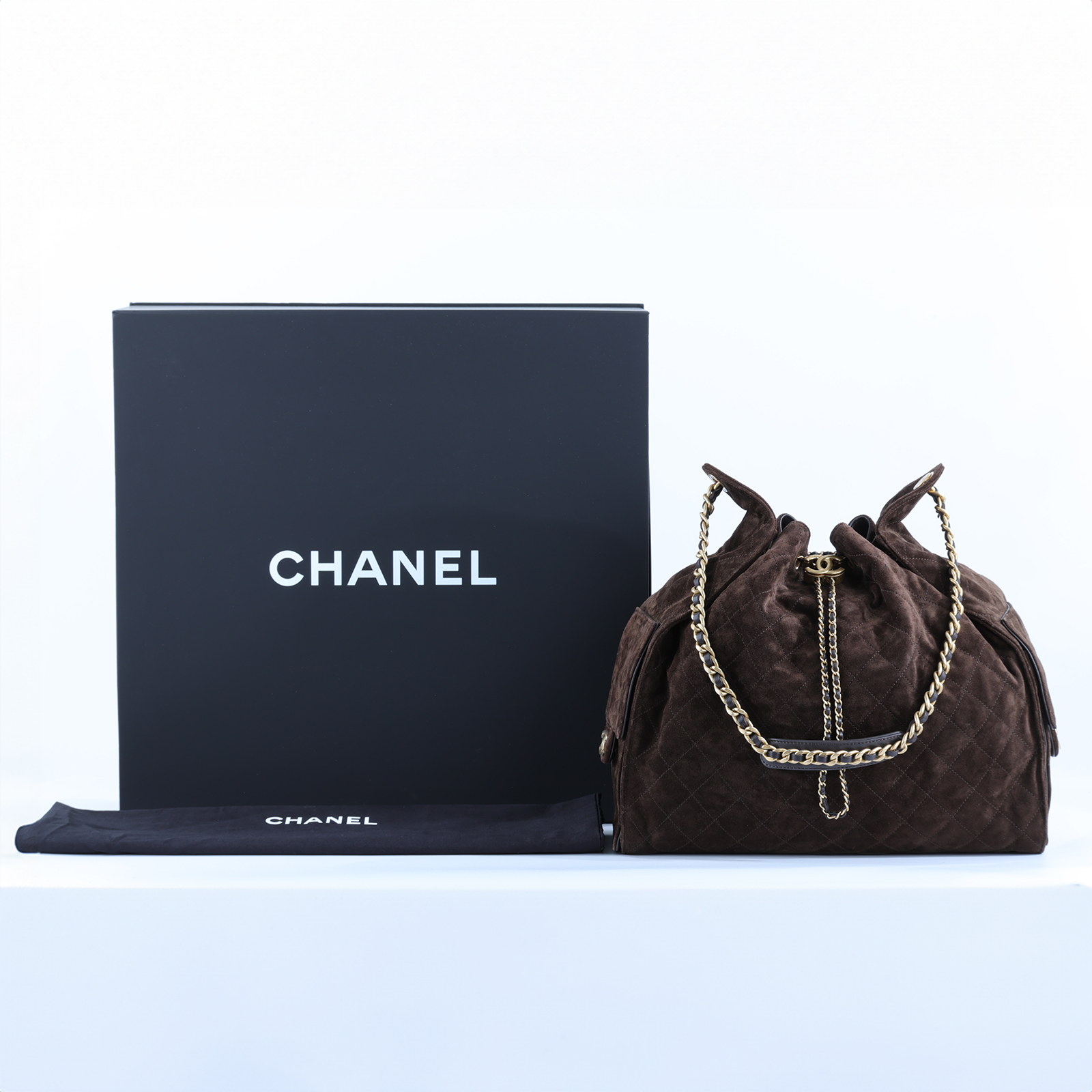 香奈兒 CHANEL 2025 春夏 25 大型包 AS5553 B18799 晶片款 咖啡麂皮25包 大款 原廠盒子/防塵袋 二手精品 ...