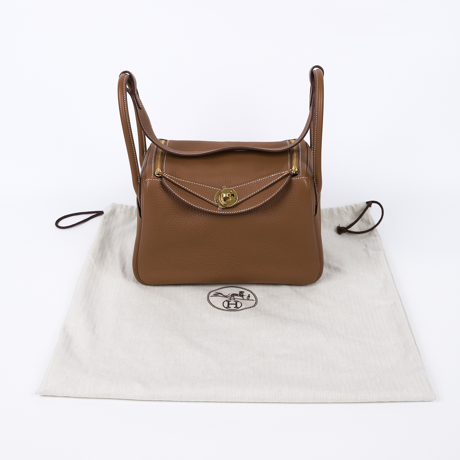 愛馬仕 Hermes Lindy 琳迪包 26 LD26 K刻 金棕LINDY26 防塵袋
