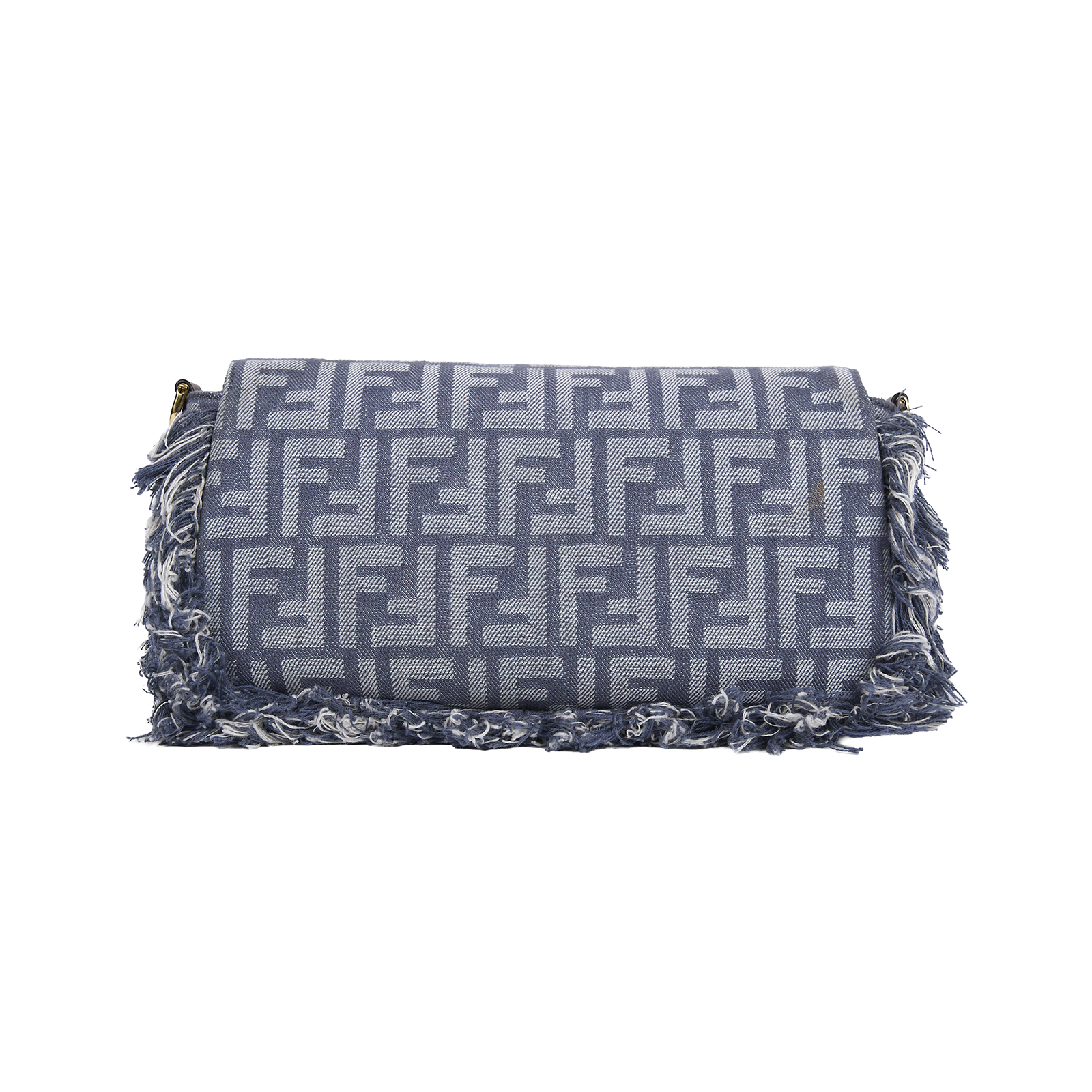 芬迪 FENDI Baguette 手提包 藍色丹寧效果 FF提花 8BR600AUT4 丹寧FF BAGUETTE法棍包 原廠盒子/防塵袋/背帶/購買證明