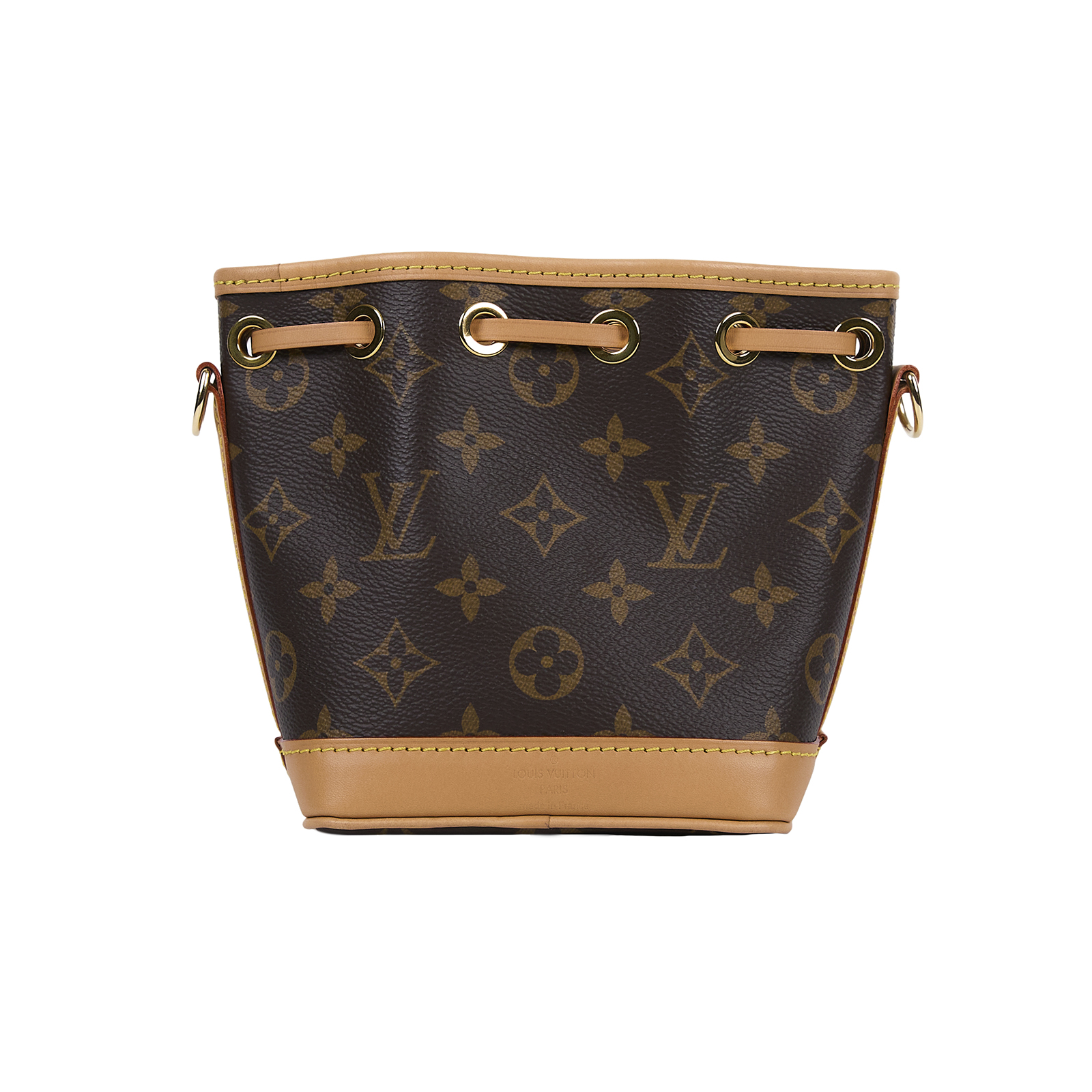 路易威登 LOUIS VUITTON Nano Noé 原花 束口水桶包 M81266 晶片款 原花NANO NOE 無附屬品