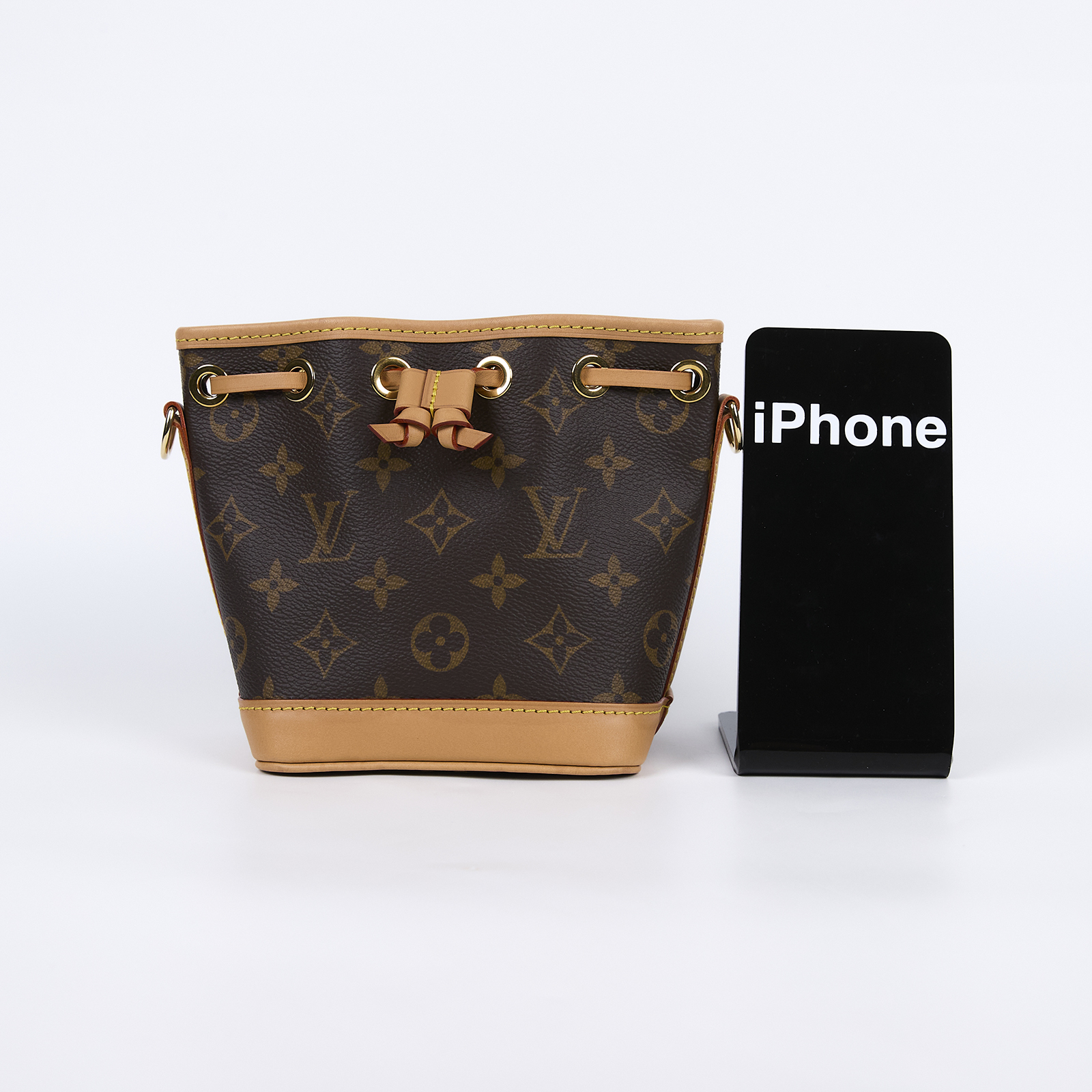 路易威登 LOUIS VUITTON Nano Noé 原花 束口水桶包 M81266 晶片款 原花NANO NOE 無附屬品