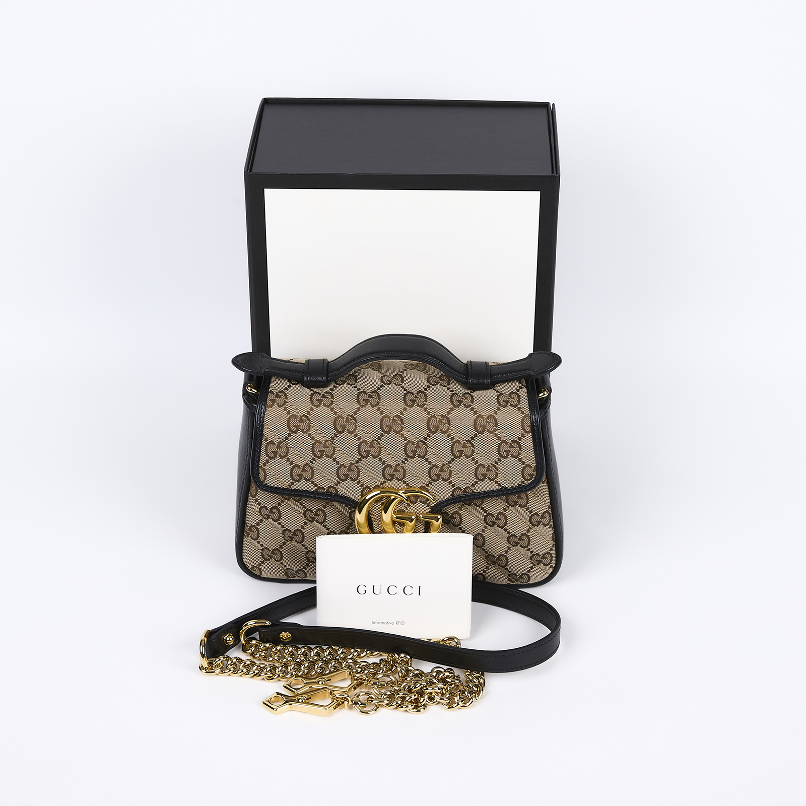 古馳 GUCCI GG Marmont 斜背 手提包 583571 HEKVG 棕帆布MARMONT HANDLE 原廠盒子