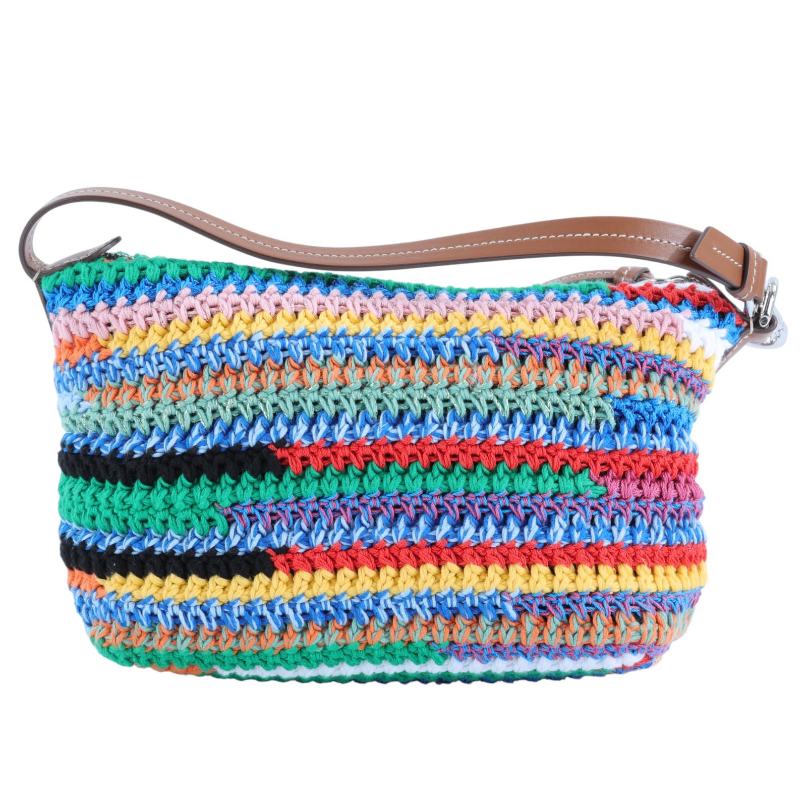 繆繆 MIU MIU Fabric Crochet Pouch 隨身小包 5NE841 AF46 彩色毛呢HOBO 防塵袋/購買證明