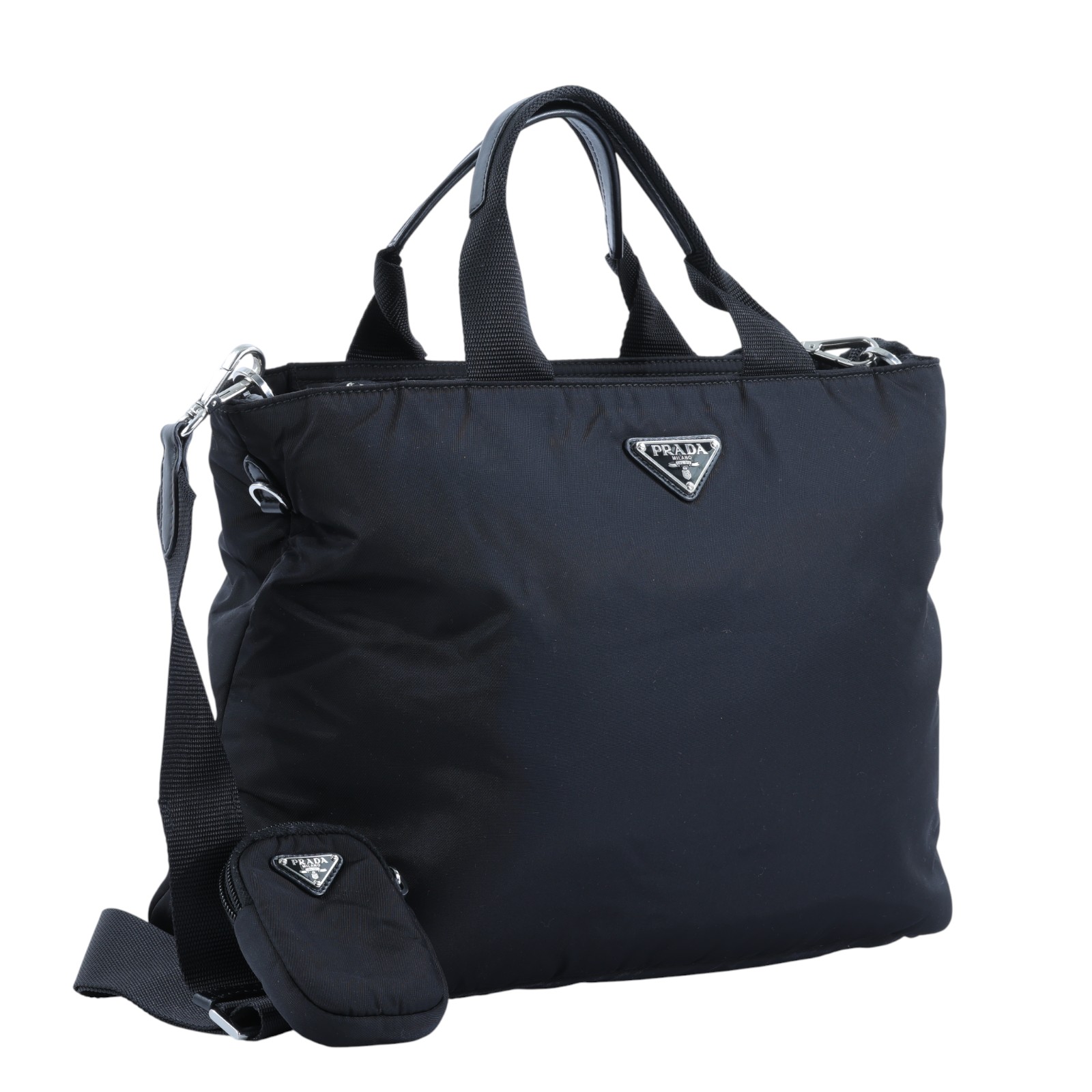 普拉達 PRADA Re-Nylon 托特包 1BG867_RV44 黑尼龍VERA NERO兩用包 防塵袋/購買證明/內袋