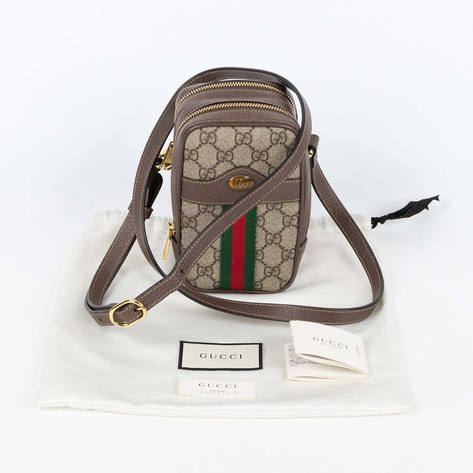 古馳 GUCCI Ophidia GG 小型 肩揹袋 546595 96IWS 棕色OPHIDIA相機包 防塵袋