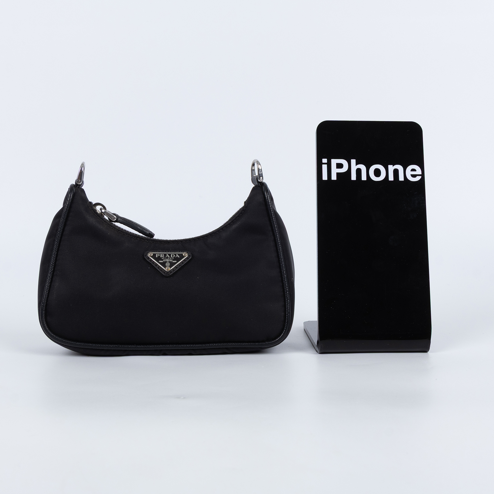 普拉達 PRADA Mini Hobo 腋下包 1TT122_064 黑mini三合一鏈條包 原廠盒子/保證卡/背帶2