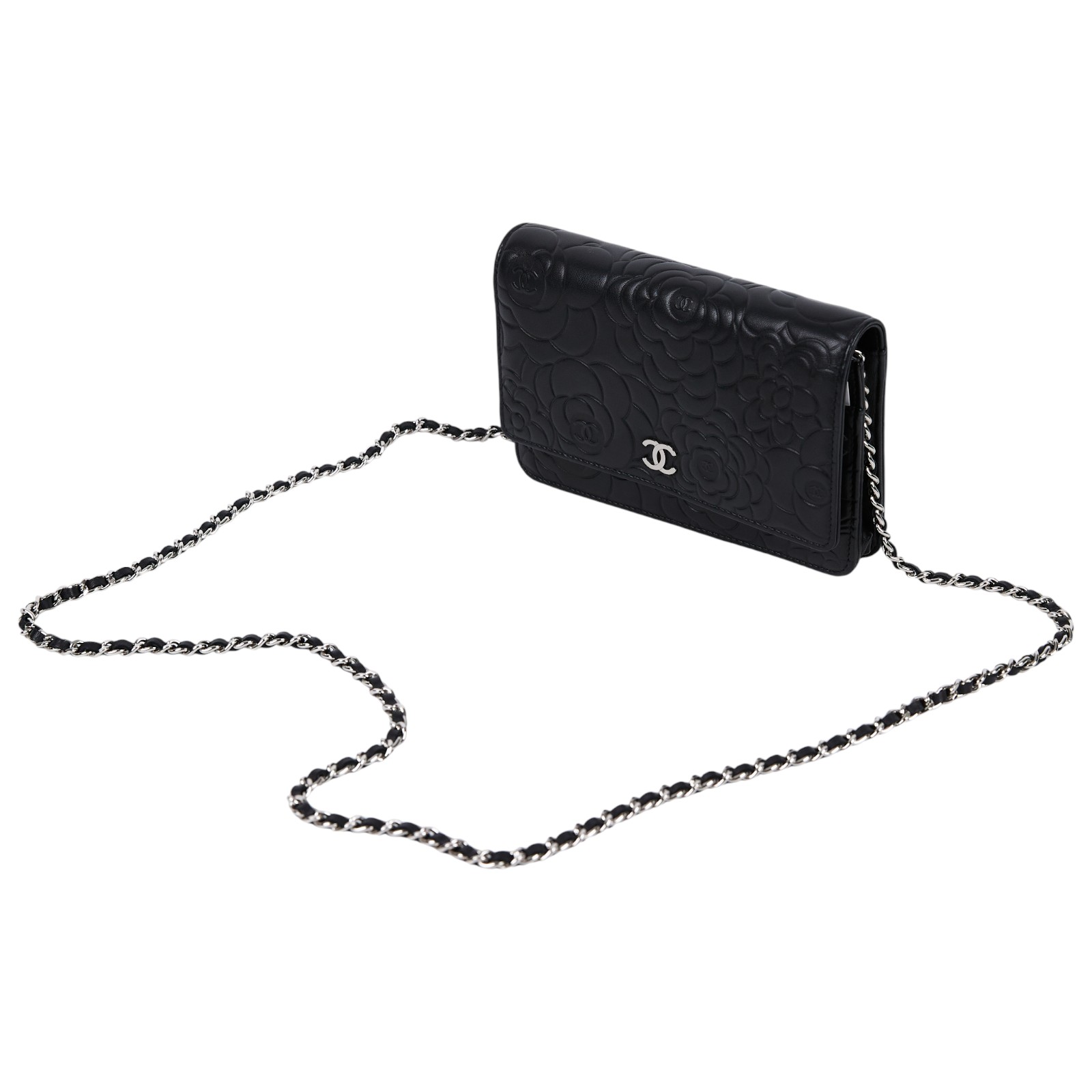 香奈兒 CHANEL CC LOGO WOC 單肩包 斜肩包 皮夾 A47421 20開黑山茶花WOC 保證卡