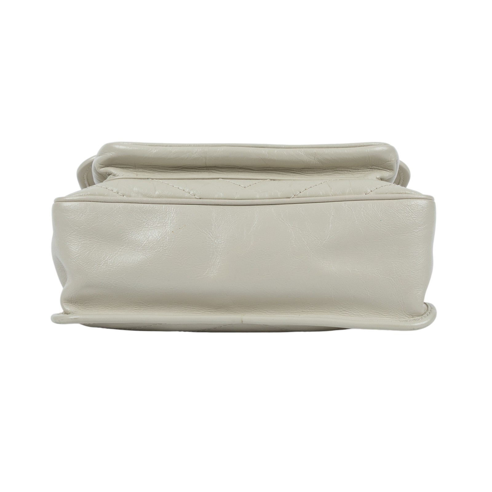 聖羅蘭 YSL SAINT LAURENT Niki 復古皮革 中型手袋 銀色五金 6331580EN04 白NIKI中號 防塵袋