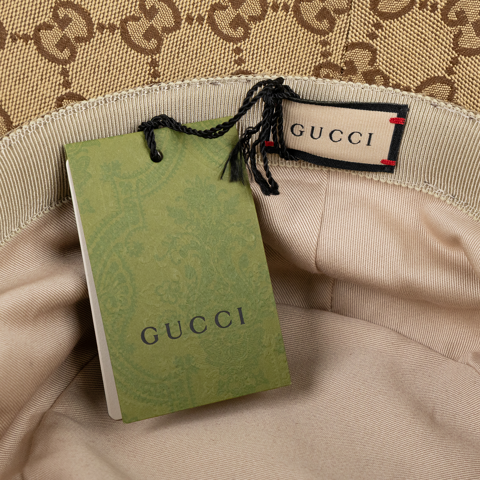 古馳 GUCCI GG 漁夫帽 576587  4HG62_S 棕帆布GG漁夫帽 #S 防塵袋