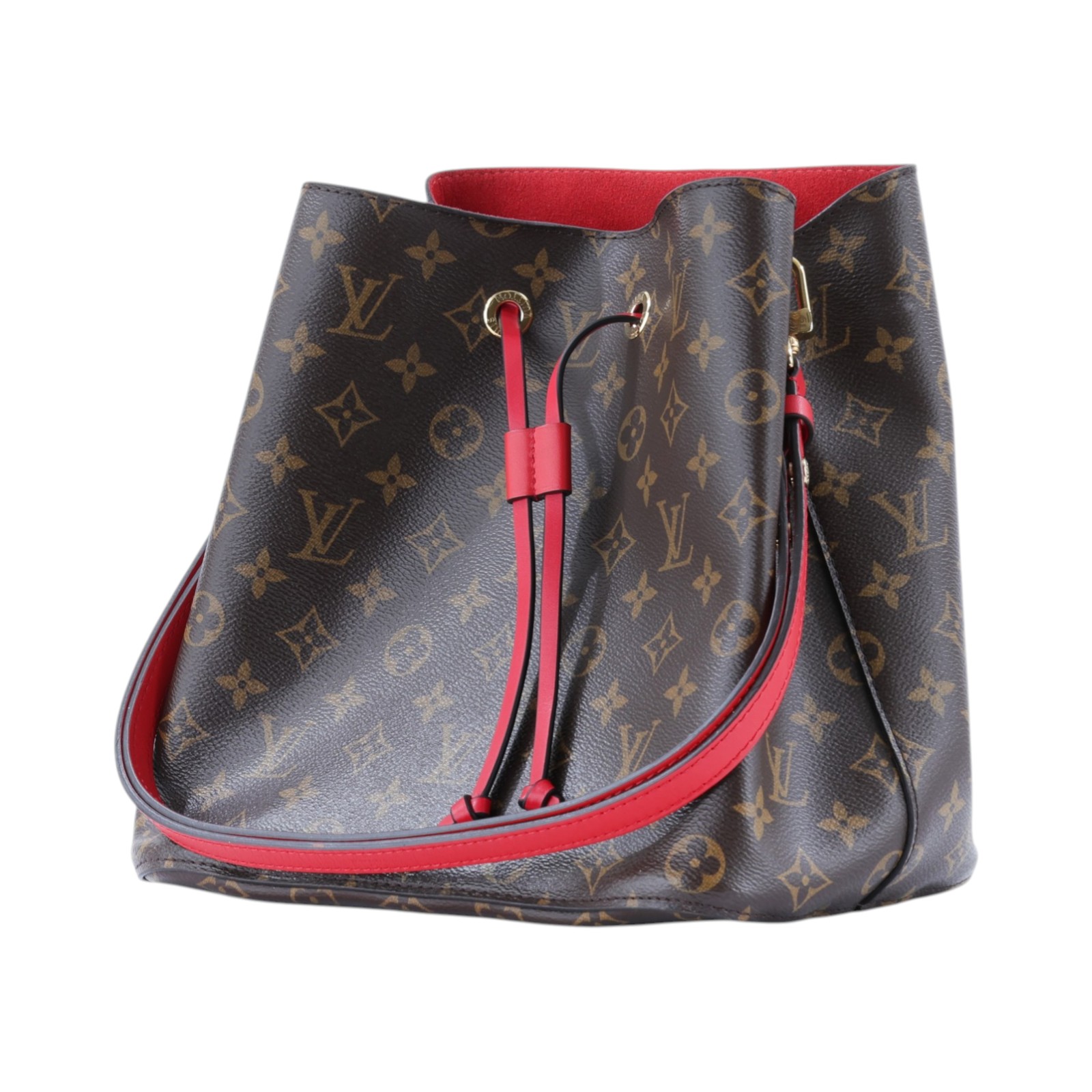 路易威登 LOUIS VUITTON NéoNoé MM 經典帆布 肩背 水桶包 紅色 M44021 原花紅NEONOE水桶包 防塵袋/背帶