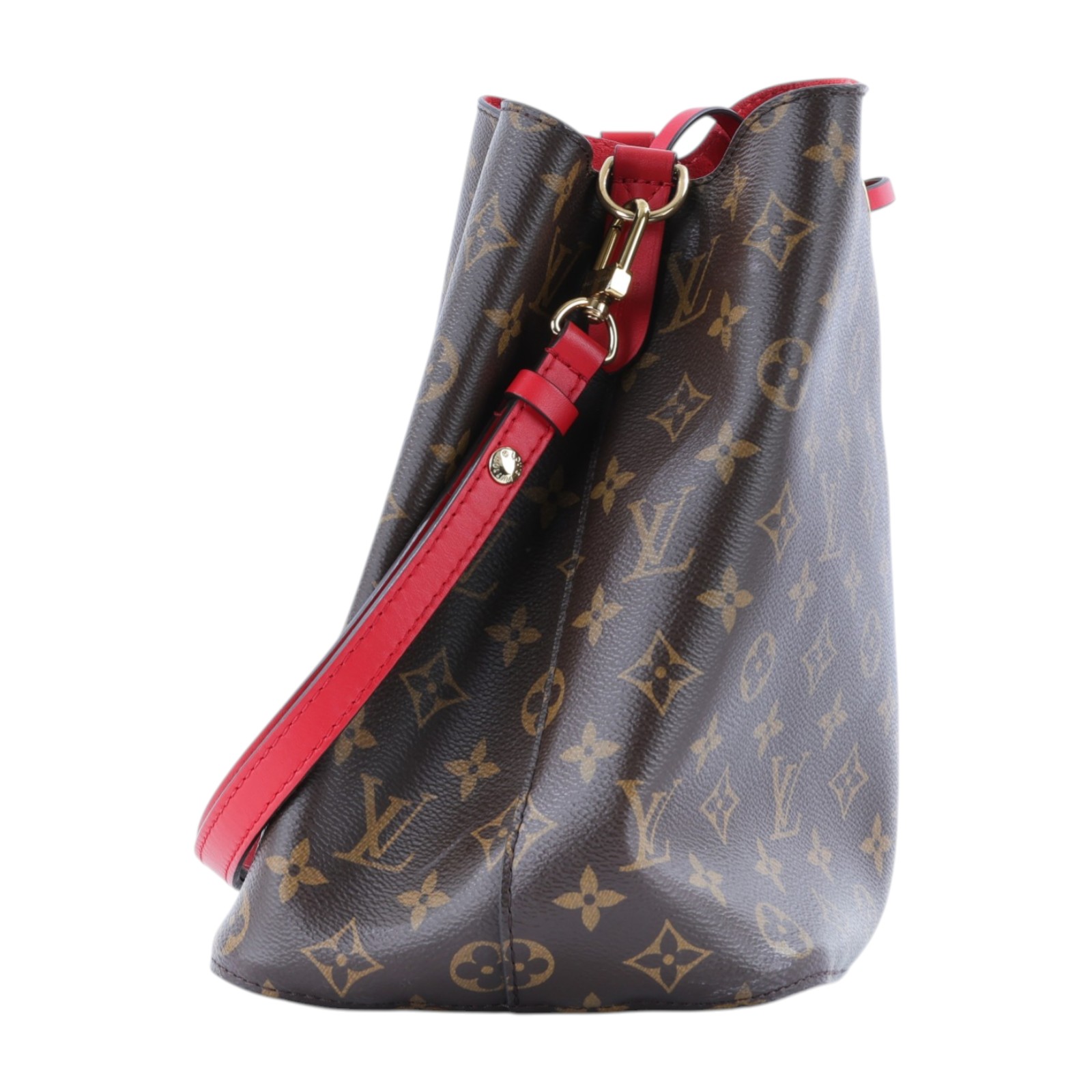 路易威登 LOUIS VUITTON NéoNoé MM 經典帆布 肩背 水桶包 紅色 M44021 原花紅NEONOE水桶包 防塵袋/背帶