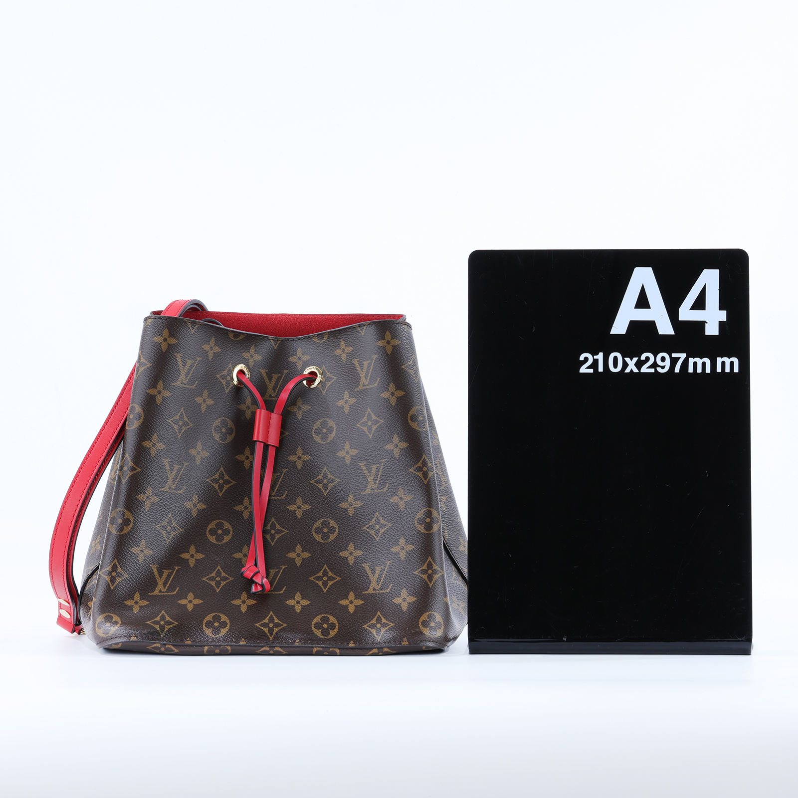 路易威登 LOUIS VUITTON NéoNoé MM 經典帆布 肩背 水桶包 紅色 M44021 原花紅NEONOE水桶包 防塵袋/背帶