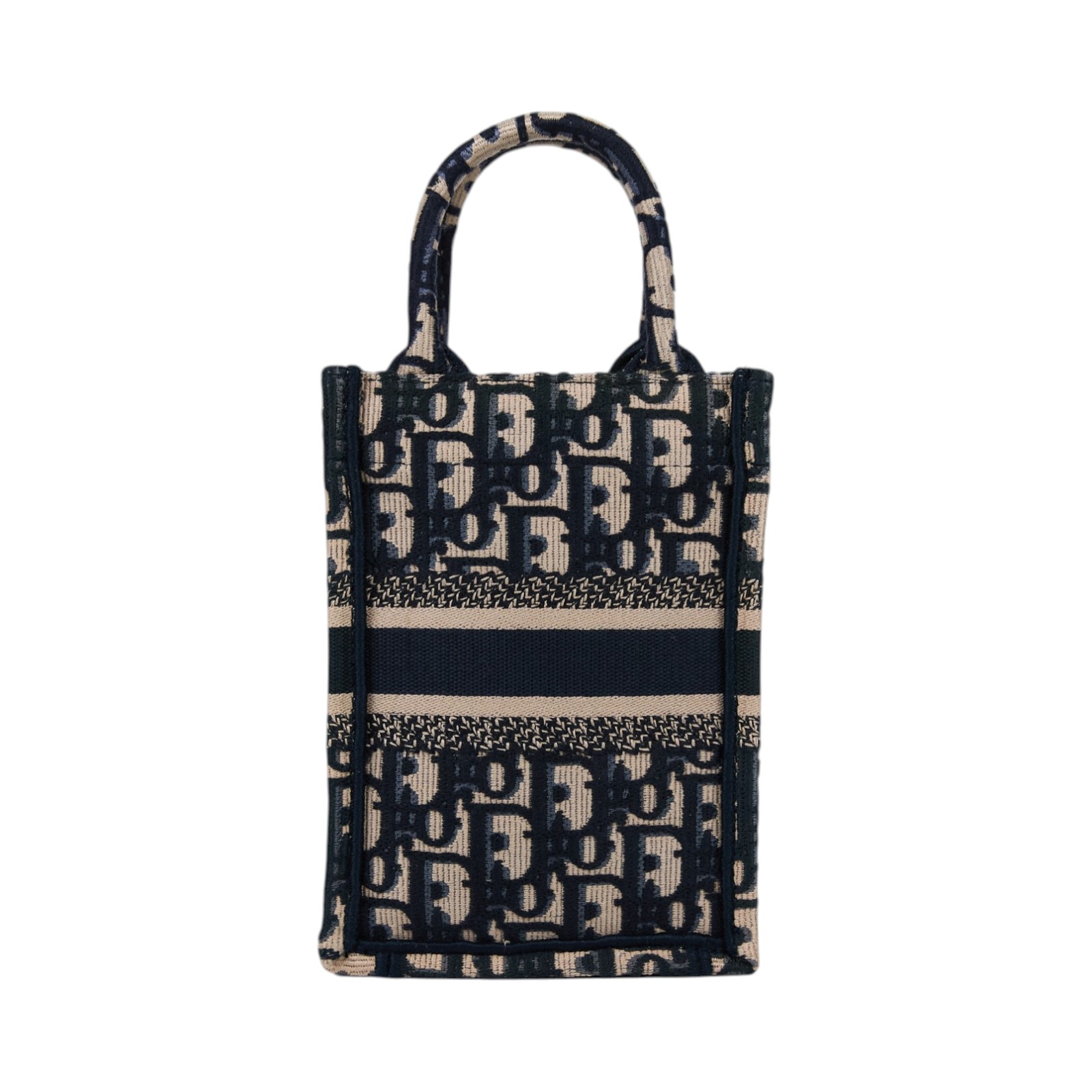 迪奧 CHRISTIAN DIOR Book Tote 迷你 直向 肩背 托特包 S5555CRIW 藍緹花帆布直立BOOK TOTE MINI 防塵袋