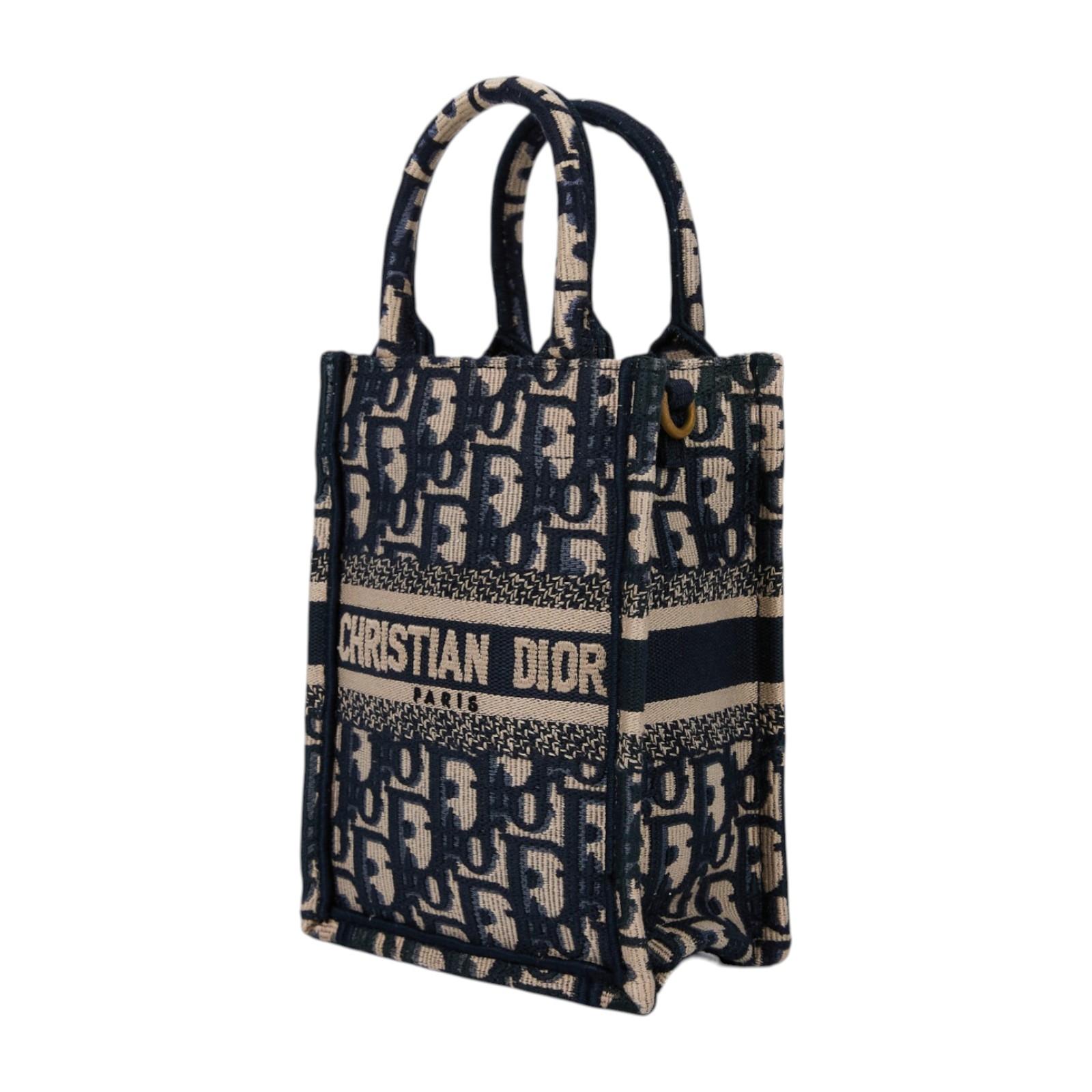 迪奧 CHRISTIAN DIOR Book Tote 迷你 直向 肩背 托特包 S5555CRIW 藍緹花帆布直立BOOK TOTE MINI 防塵袋