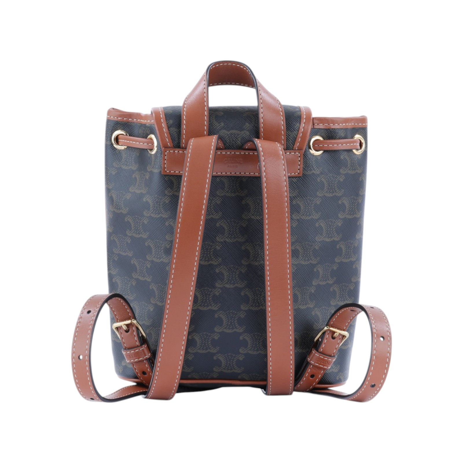 思琳 CELINE Triomphe帆布 小牛皮 迷你 Folco 後背包 197662CAS 原花TRIOMPHE FOLCO後背包 防塵袋