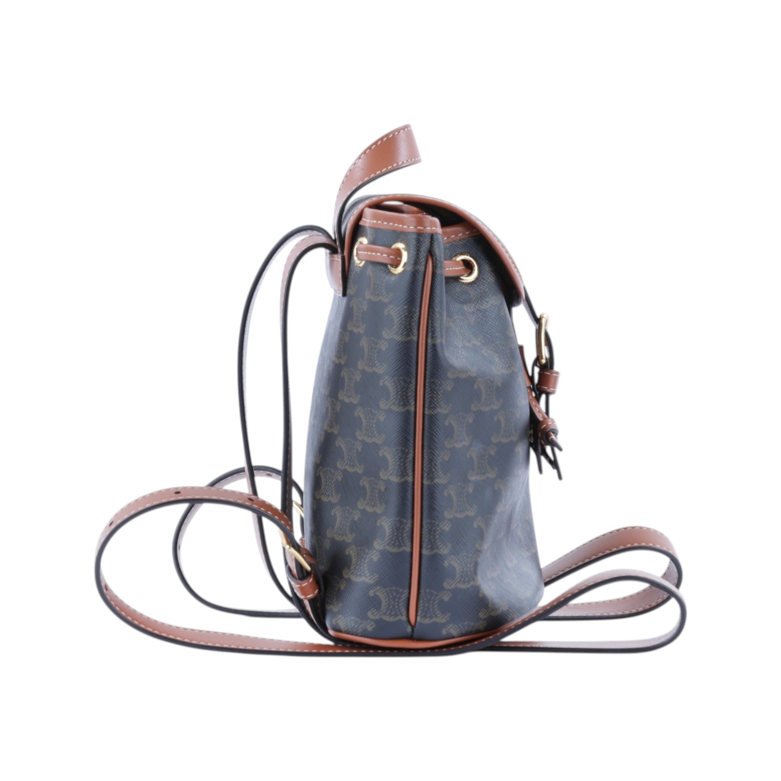 思琳 CELINE Triomphe帆布 小牛皮 迷你 Folco 後背包 197662CAS 原花TRIOMPHE FOLCO後背包 防塵袋