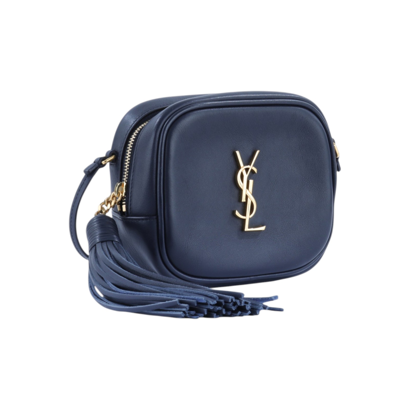 聖羅蘭 YSL SAINT LAURENT Blogger 斜挎包 425317BJ58J  深藍色 LOU流蘇相機包 無附屬品