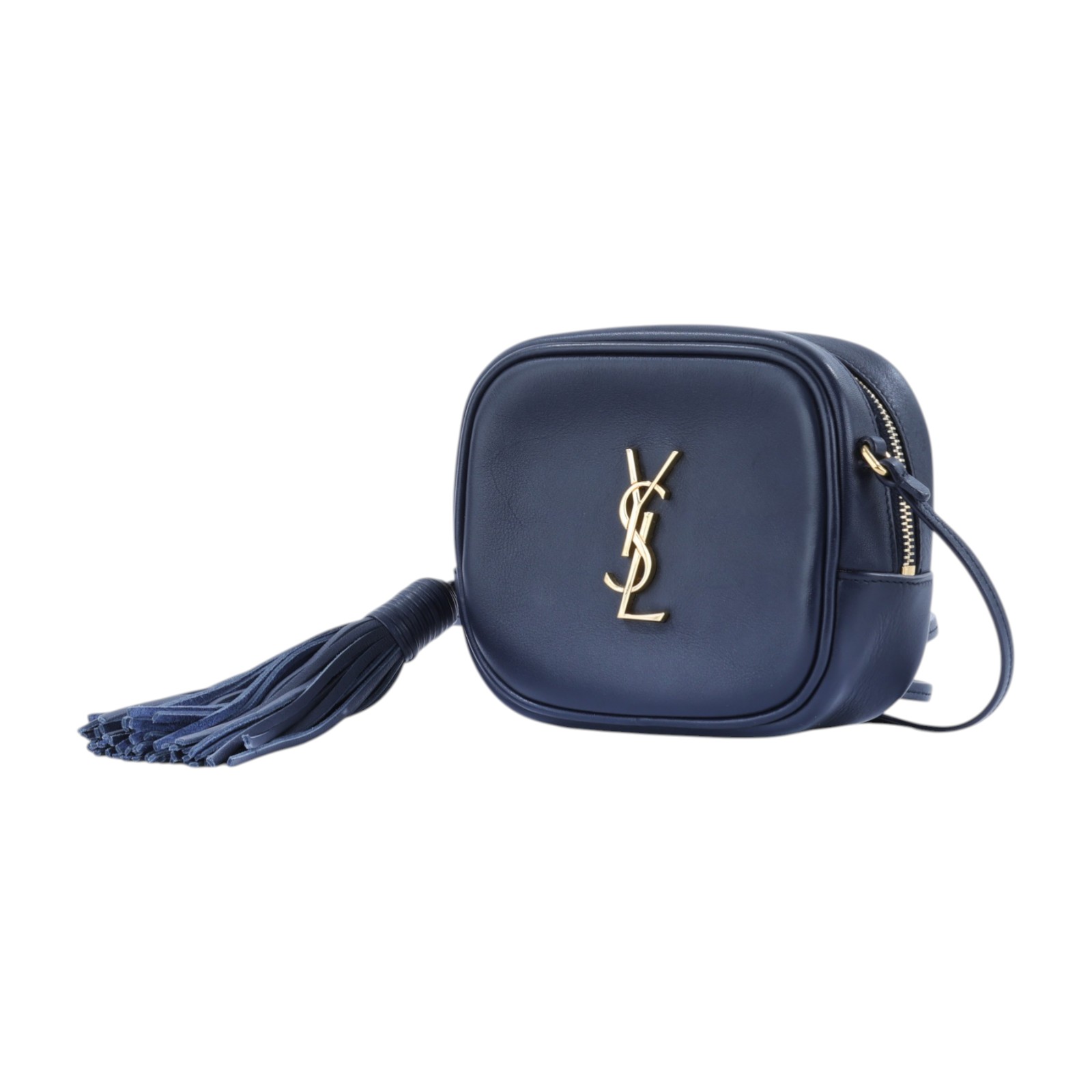 聖羅蘭 YSL SAINT LAURENT Blogger 斜挎包 425317BJ58J  深藍色 LOU流蘇相機包 無附屬品