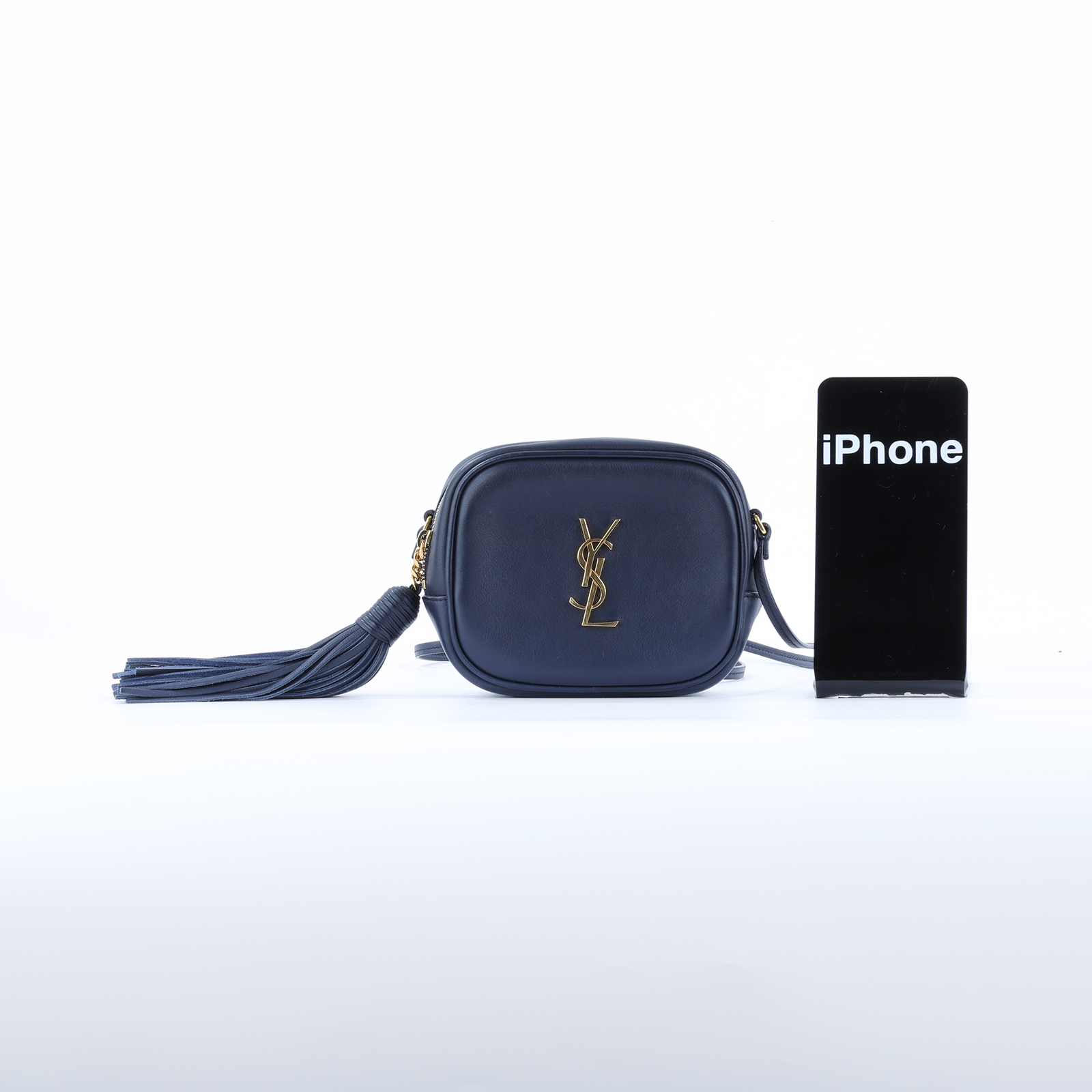 聖羅蘭 YSL SAINT LAURENT Blogger 斜挎包 425317BJ58J  深藍色 LOU流蘇相機包 無附屬品