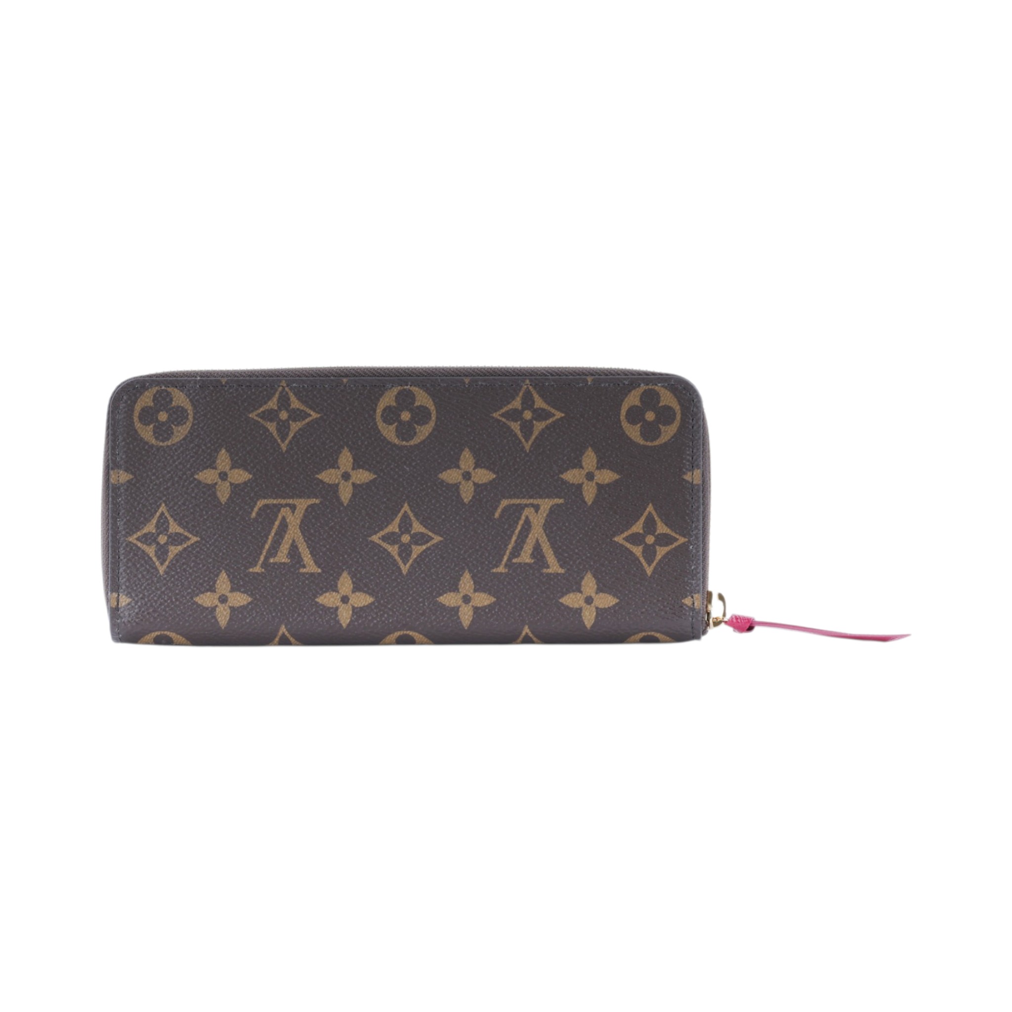 路易威登 LOUIS VUITTON Clémence 錢包 拉鍊 長夾 經典帆布 紫紅色 M60742 晶片款 原花Clémence拉鍊長夾 原廠盒子/防塵袋