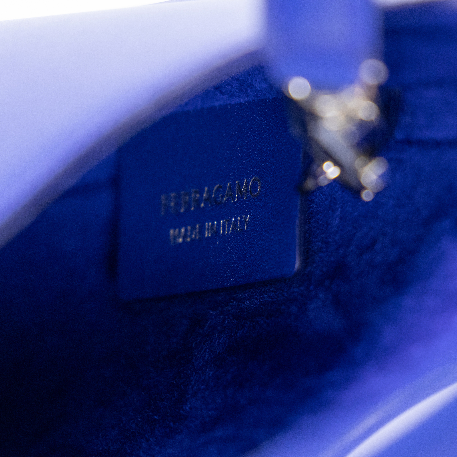 菲拉格慕 SALVATORE FERRAGAMO Gancini 扣飾 手提包 迷你  藍 S.HOBO MINI 防塵袋