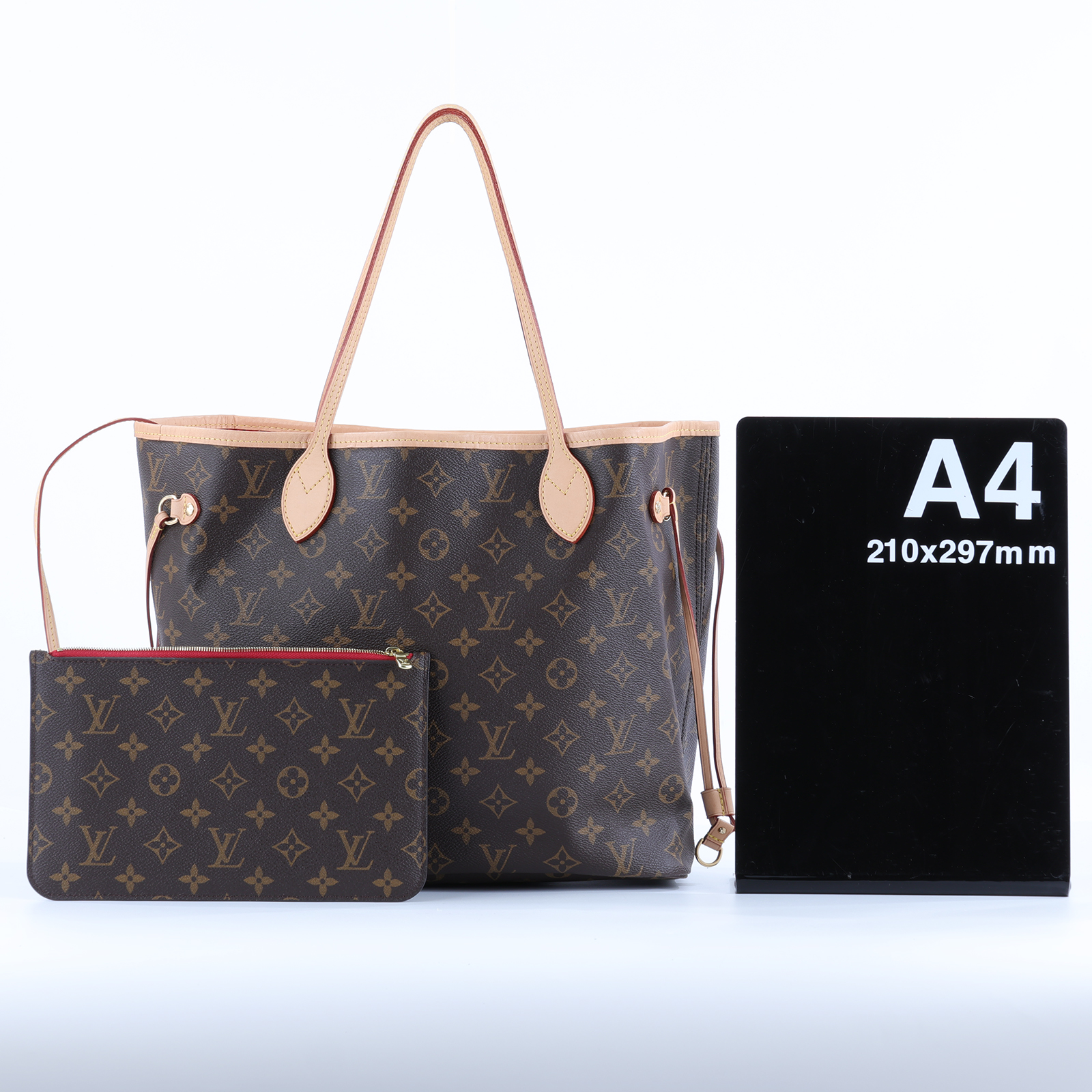 路易威登 LOUIS VUITTON Neverfull MM  經典帆布 肩背 購物袋 櫻桃紅內襯 M46987 原花NEVERFULL MM 防塵袋/小包