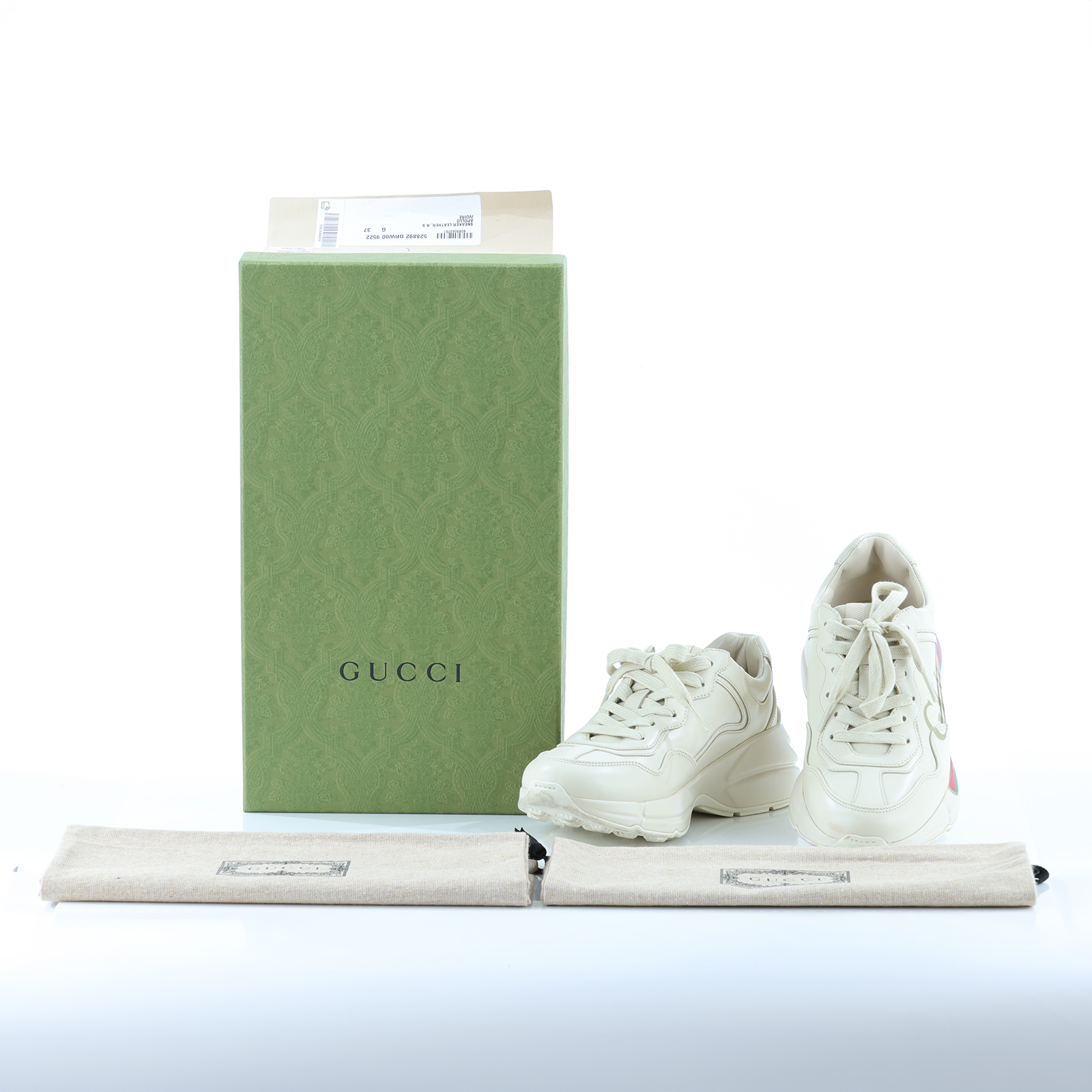 古馳 GUCCI Rhyton 運動鞋 球鞋 老爹鞋 528892 DRW00_37 卡其Rhyton 防塵袋/原廠盒子/鞋帶