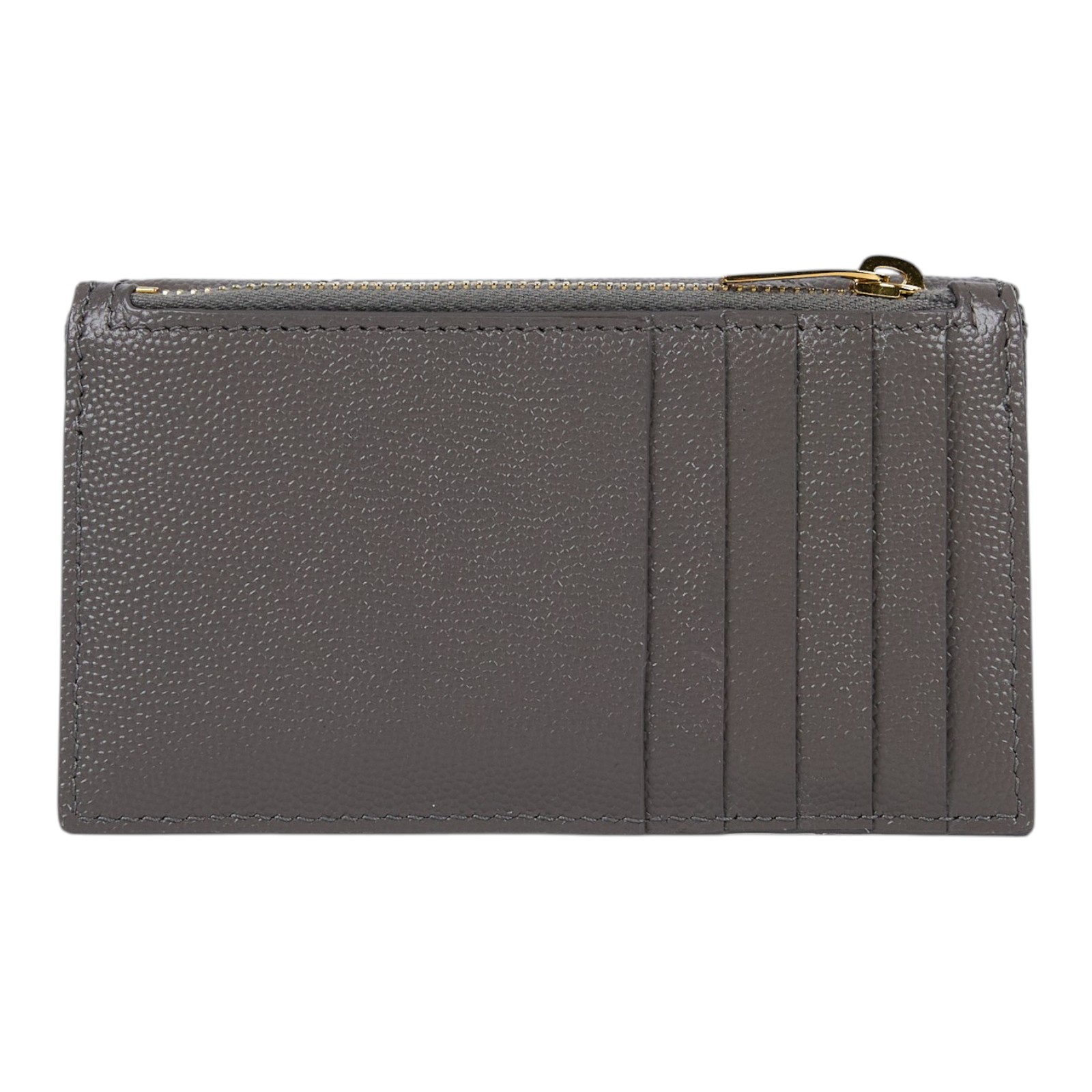 聖羅蘭 YSL SAINT LAURENT 錢包 卡片夾 金色五金 612808BOW01 灰魚子醬卡包 原廠盒子/防塵袋