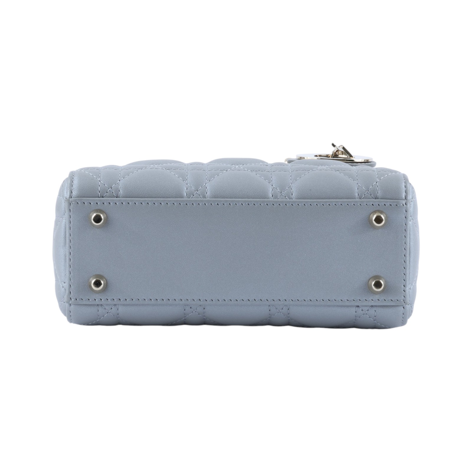 迪奧 CHRISTIAN DIOR Lady Dior 迷你 手提 肩背包 M505OADU 灰LADY DIOR MINI 原廠盒子/防塵袋/背帶/購買證明