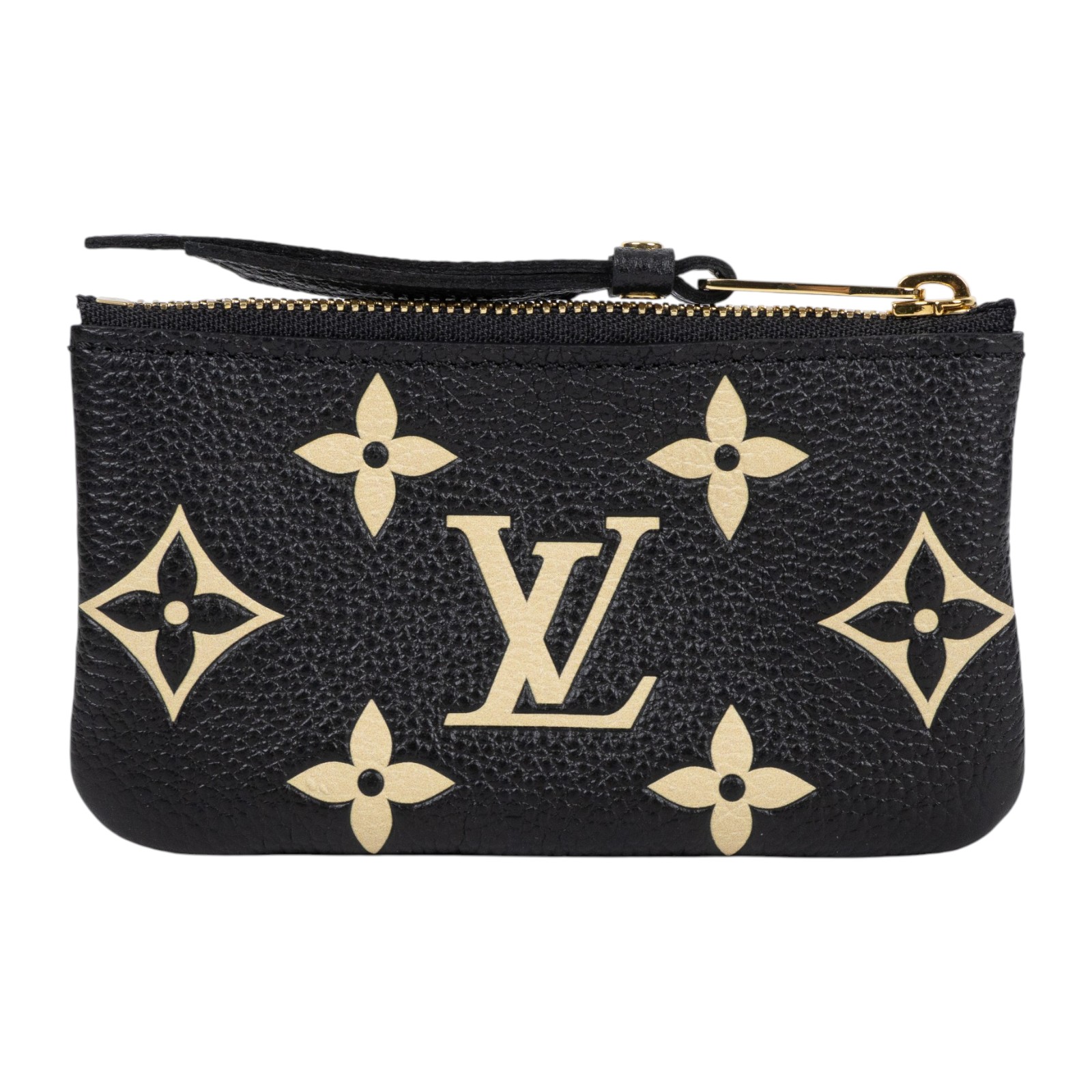 路易威登 LOUIS VUITTON 鑰匙零錢包 吊飾 黑色 米白色 M80885 黑色鑰匙零錢包 原廠盒子/防塵袋