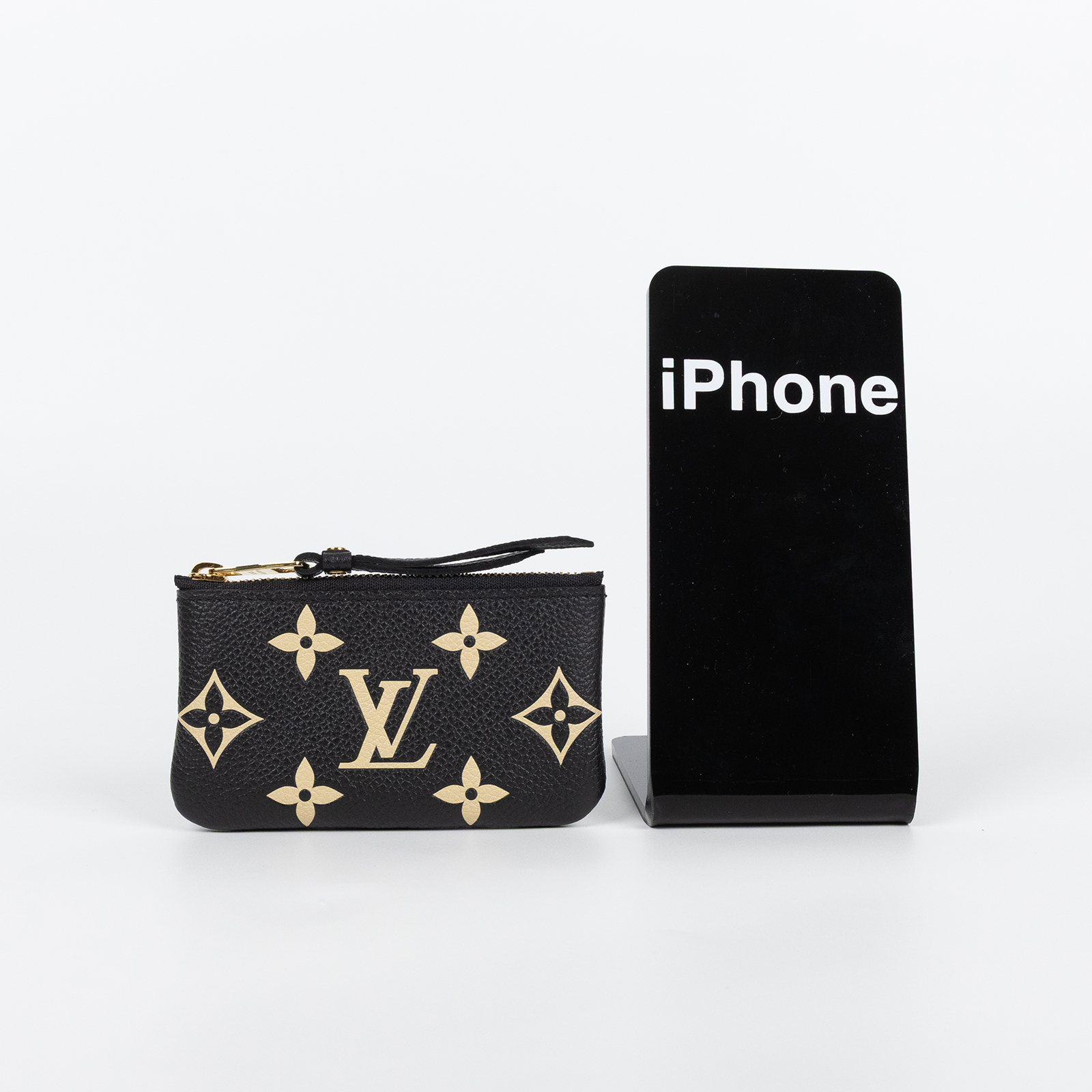 路易威登 LOUIS VUITTON 鑰匙零錢包 吊飾 黑色 米白色 M80885 黑色鑰匙零錢包 原廠盒子/防塵袋