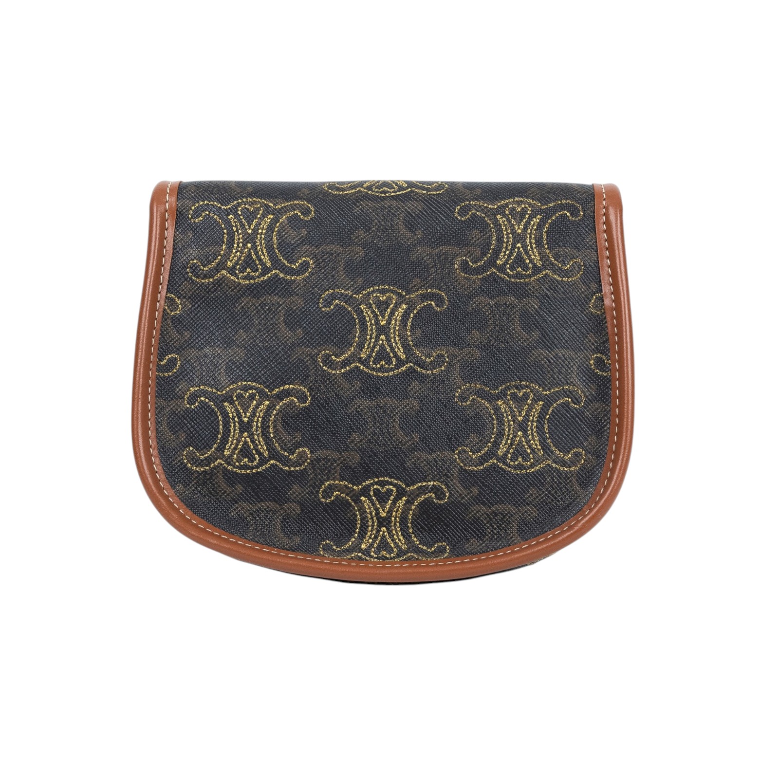 思琳 CELINE Triomphe 凱旋門 刺繡 迷你 肩背包 斜背包 馬鞍包 196702ECK 棕色愛心BESACE CLEA MINI 防塵袋