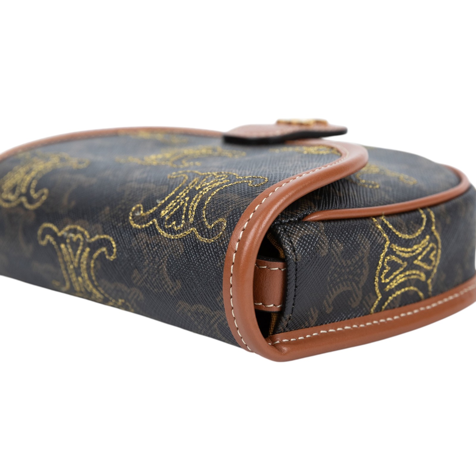 思琳 CELINE Triomphe 凱旋門 刺繡 迷你 肩背包 斜背包 馬鞍包 196702ECK 棕色愛心BESACE CLEA MINI 防塵袋