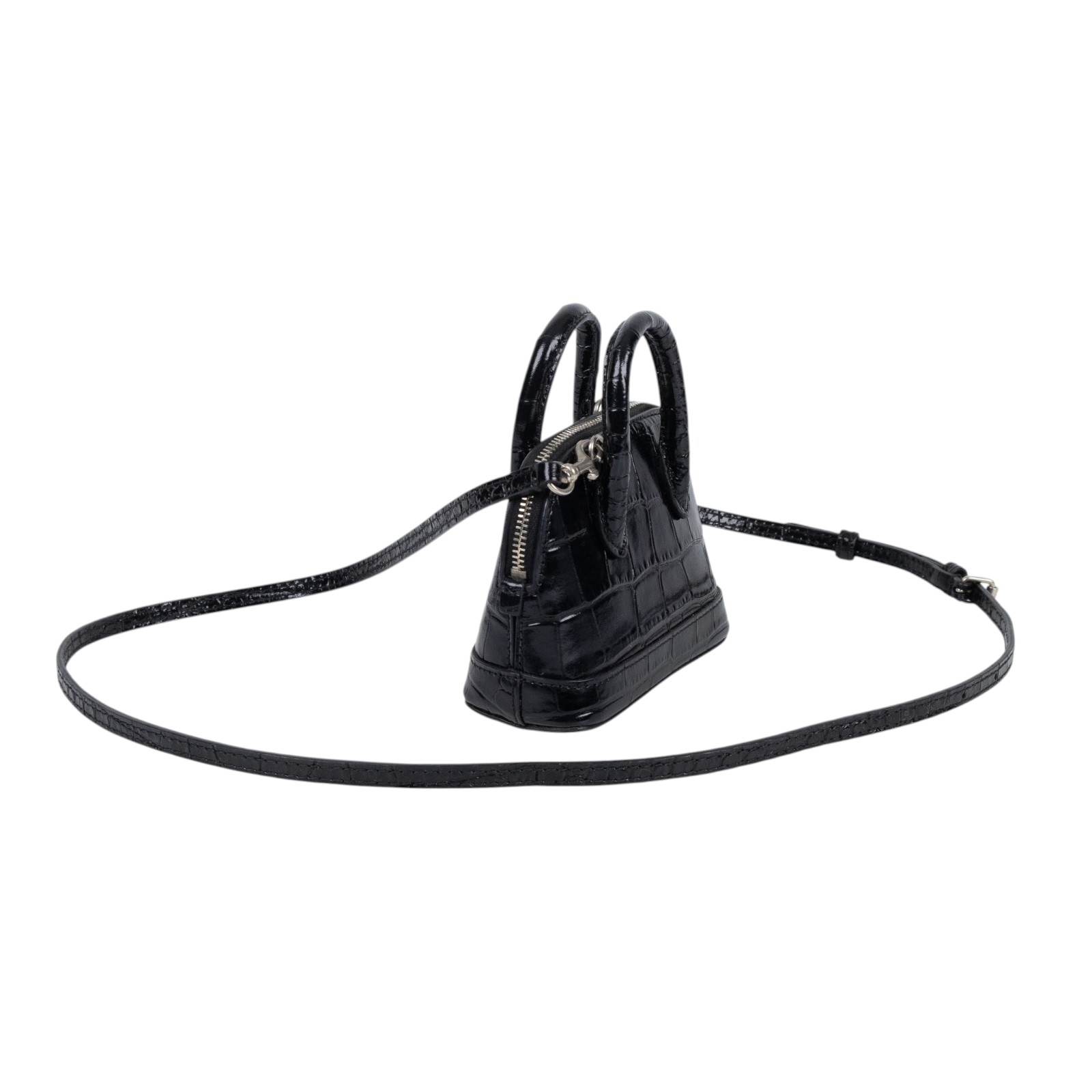 巴黎世家 BALENCIAGA Xxs Ville Top Handle 肩背 手提包 639766 黑兩用貝殼包 背帶