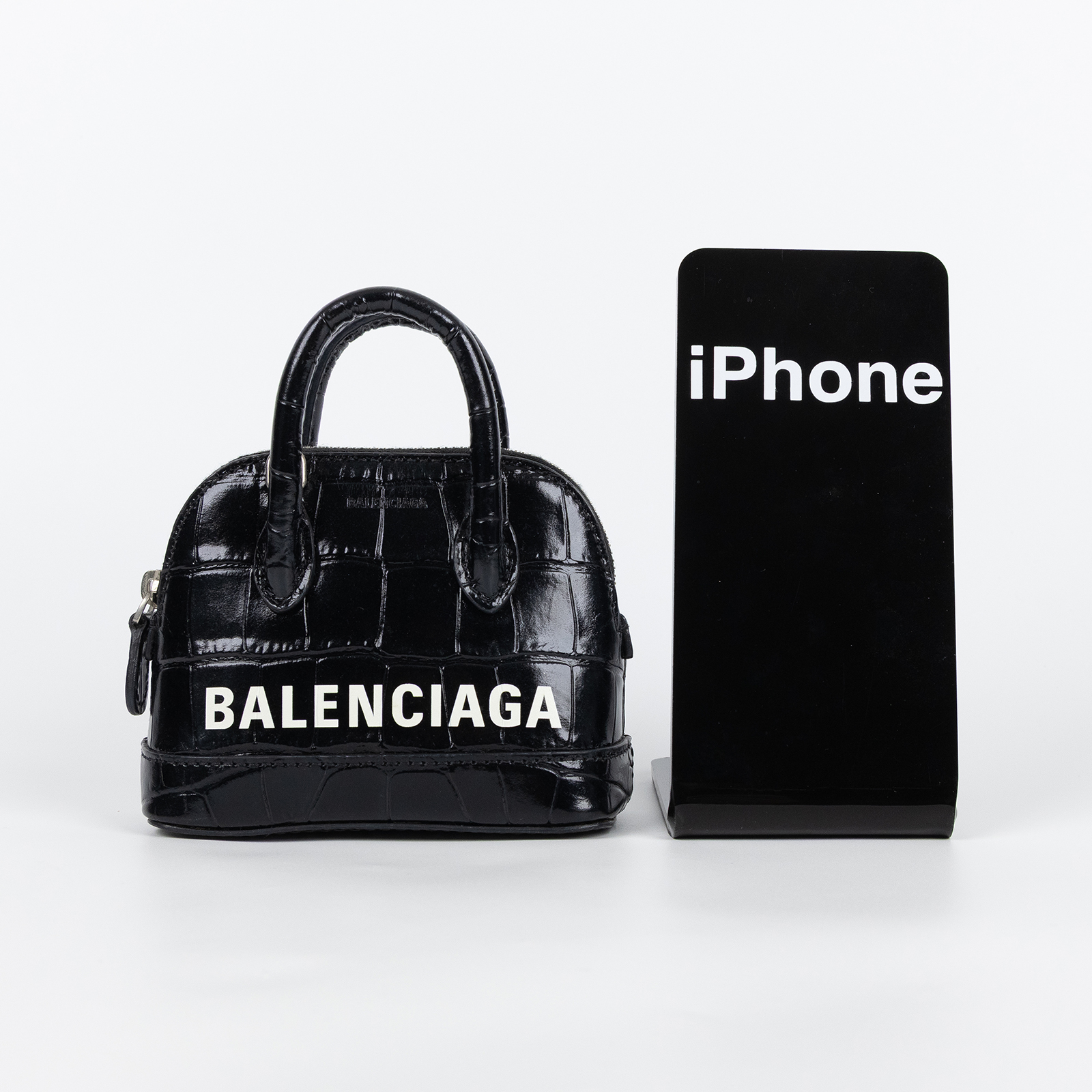 巴黎世家 BALENCIAGA Xxs Ville Top Handle 肩背 手提包 639766 黑兩用貝殼包 背帶