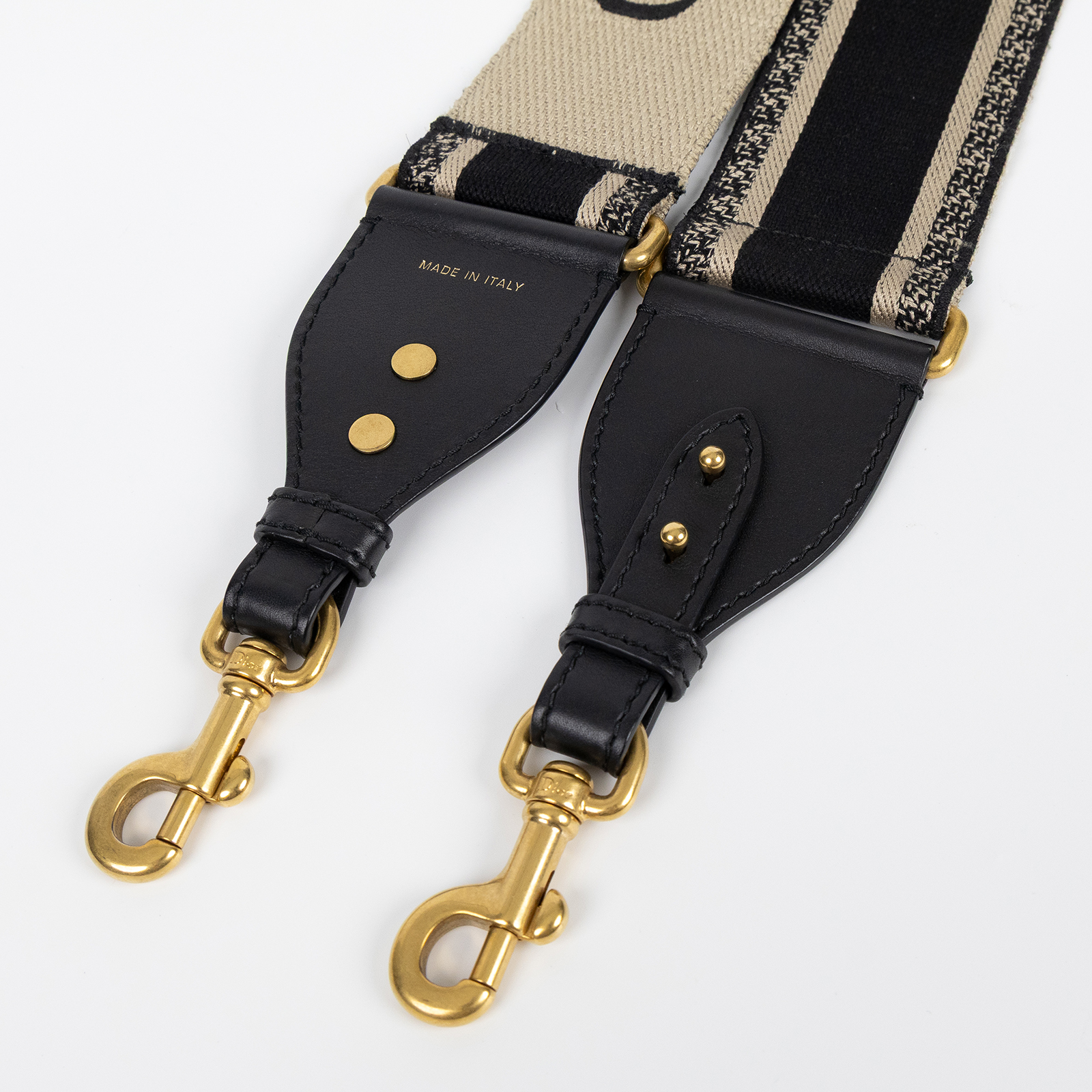 迪奧 CHRISTIAN DIOR Oblique 背帶 S8552CBTE 黑LOGO刺繡背帶 無附屬品
