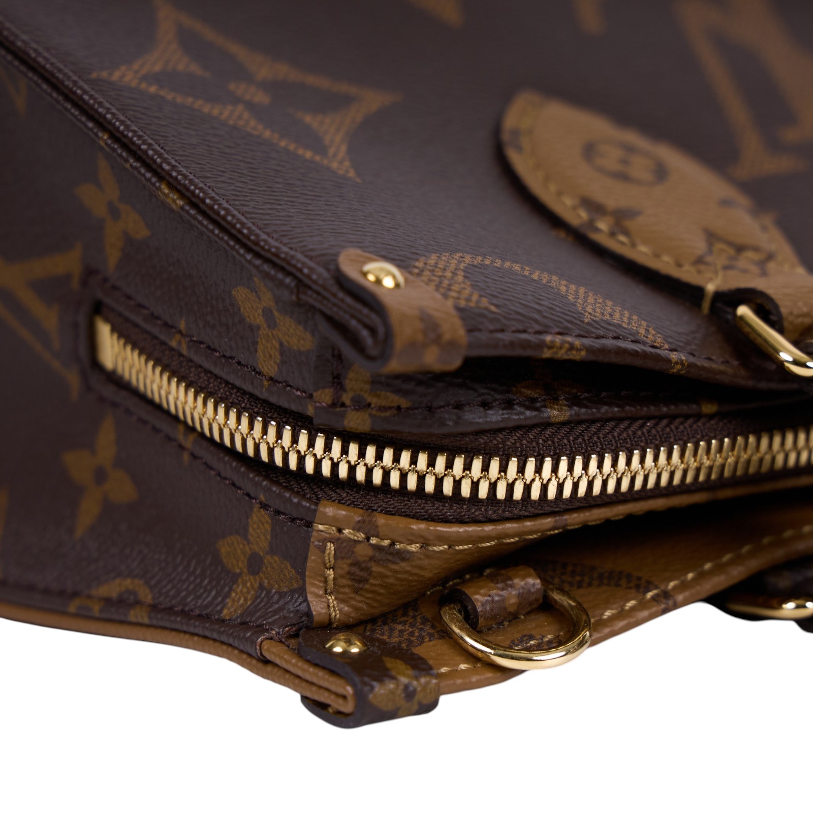 路易威登 LOUIS VUITTON OnTheGo East West 皮革飾邊 經典帆布 手提 斜背包 M46653 晶片款  防塵袋/背帶/零錢包