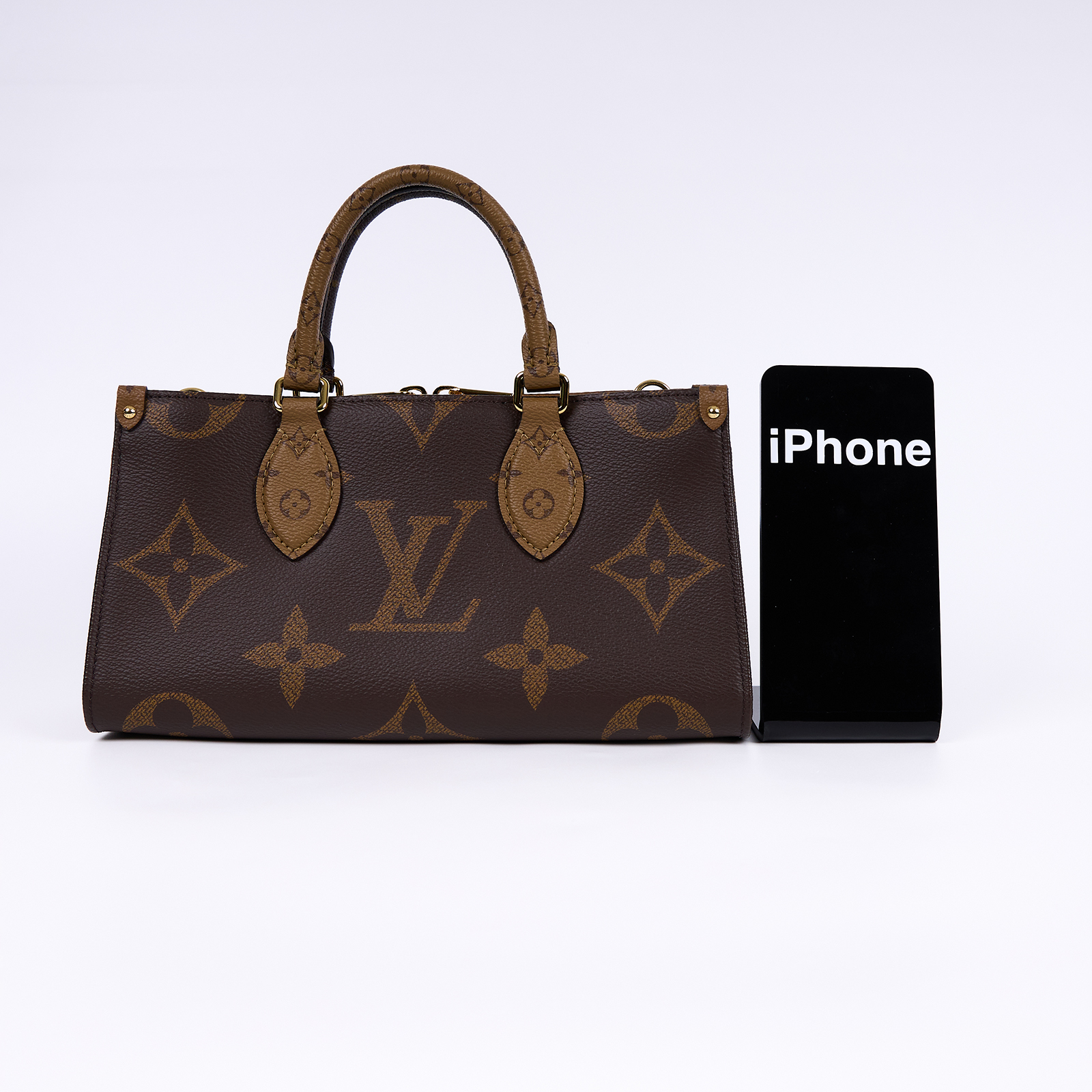 路易威登 LOUIS VUITTON OnTheGo East West 皮革飾邊 經典帆布 手提 斜背包 M46653 晶片款  防塵袋/背帶/零錢包