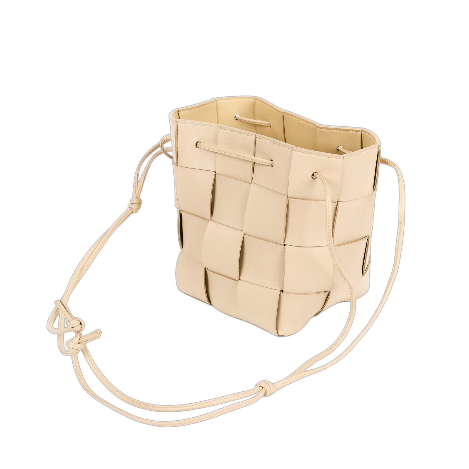 寶緹嘉 BOTTEGA VENETA Cassette 編織 迷你 水桶包 斜背包 680218VCQC4 奶茶CASSETTE水桶包 防塵袋