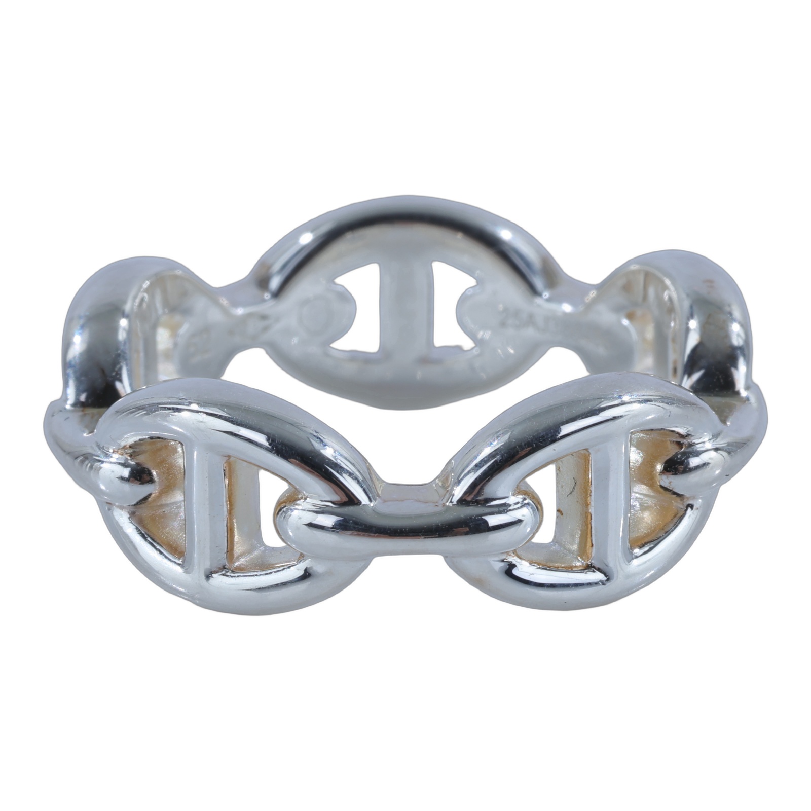 愛馬仕 Hermes Chaine dancre Enchainee 豬鼻子 戒指 H109507Bv00052 /25AJ388146  原廠盒子/保書