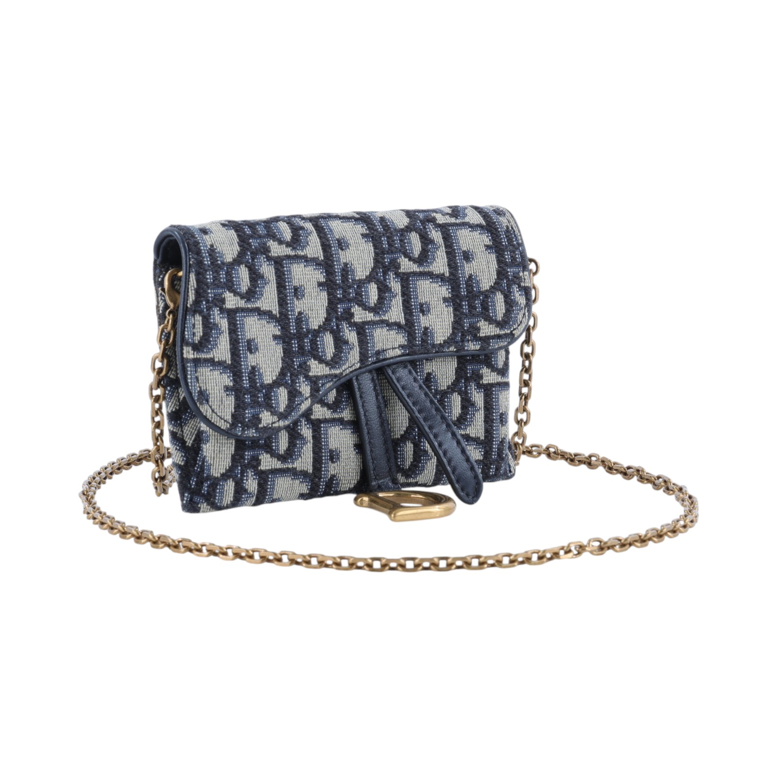 迪奧 CHRISTIAN DIOR Saddle Nano Pouch 錢包 零錢包 斜背包 腰包 手拿包 S5654CTZQ  原廠盒子/防塵袋/購買證明