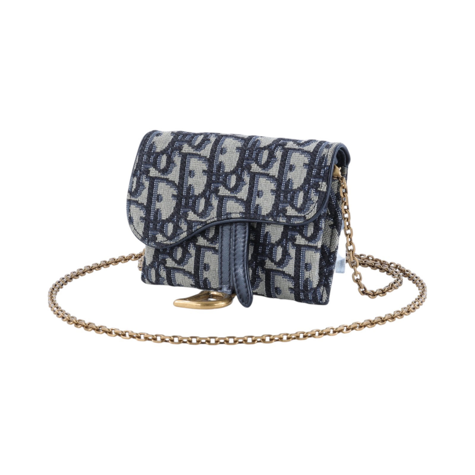 迪奧 CHRISTIAN DIOR Saddle Nano Pouch 錢包 零錢包 斜背包 腰包 手拿包 S5654CTZQ  原廠盒子/防塵袋/購買證明